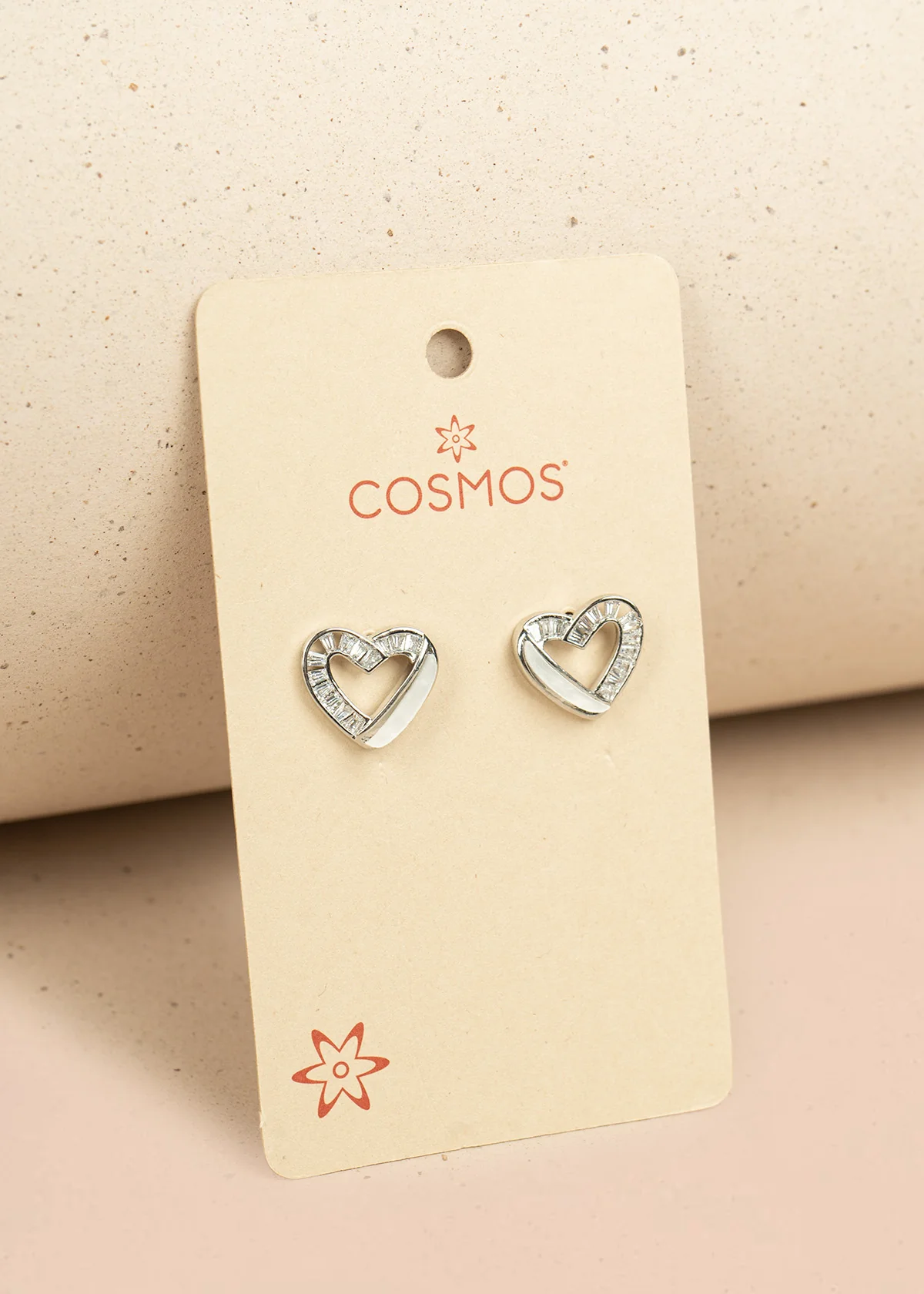 Aretes color plata en forma de corazón 106365 - Image 4