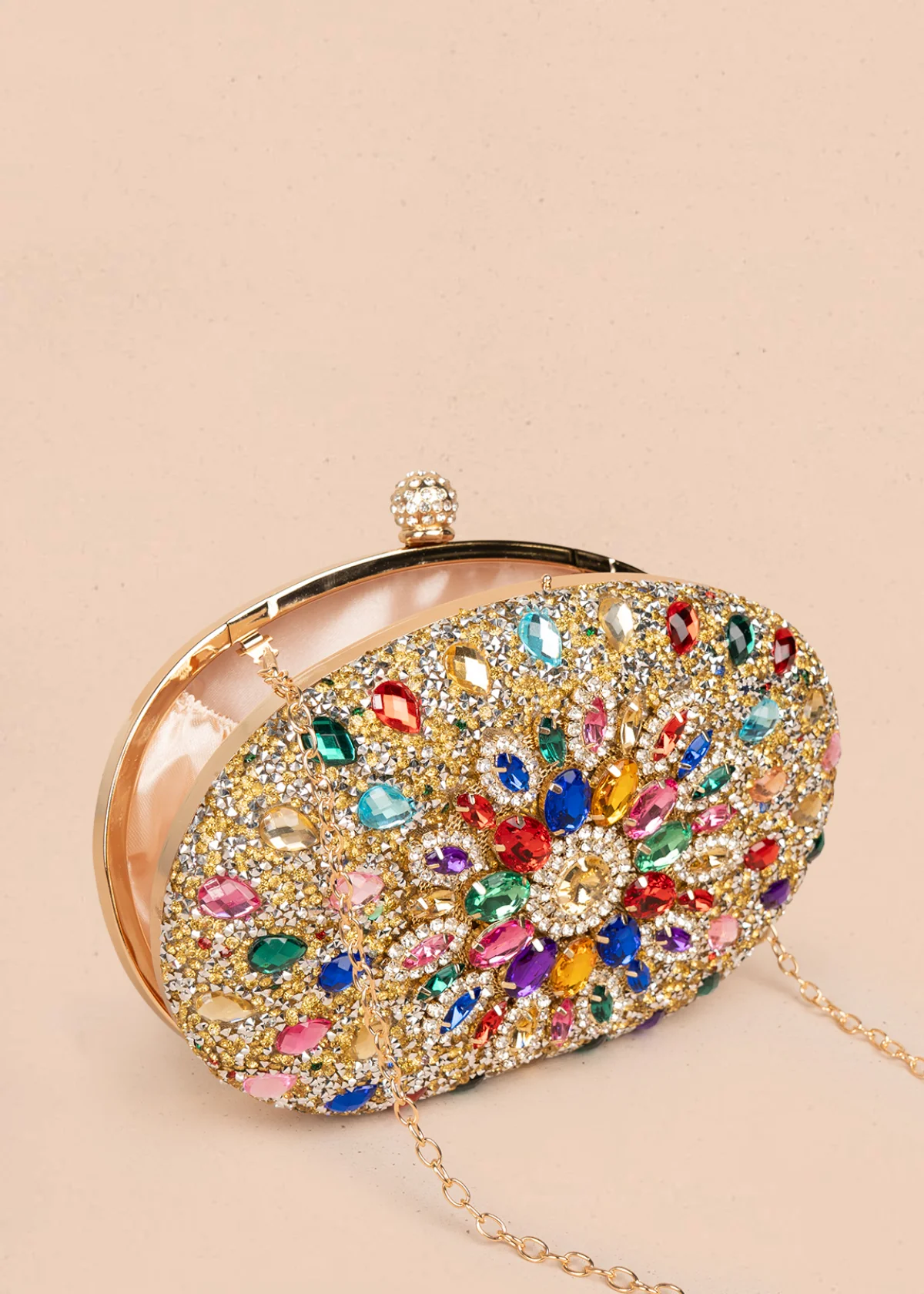 Bolso tipo bandolera con pedrería multicolor 106241 - Image 2