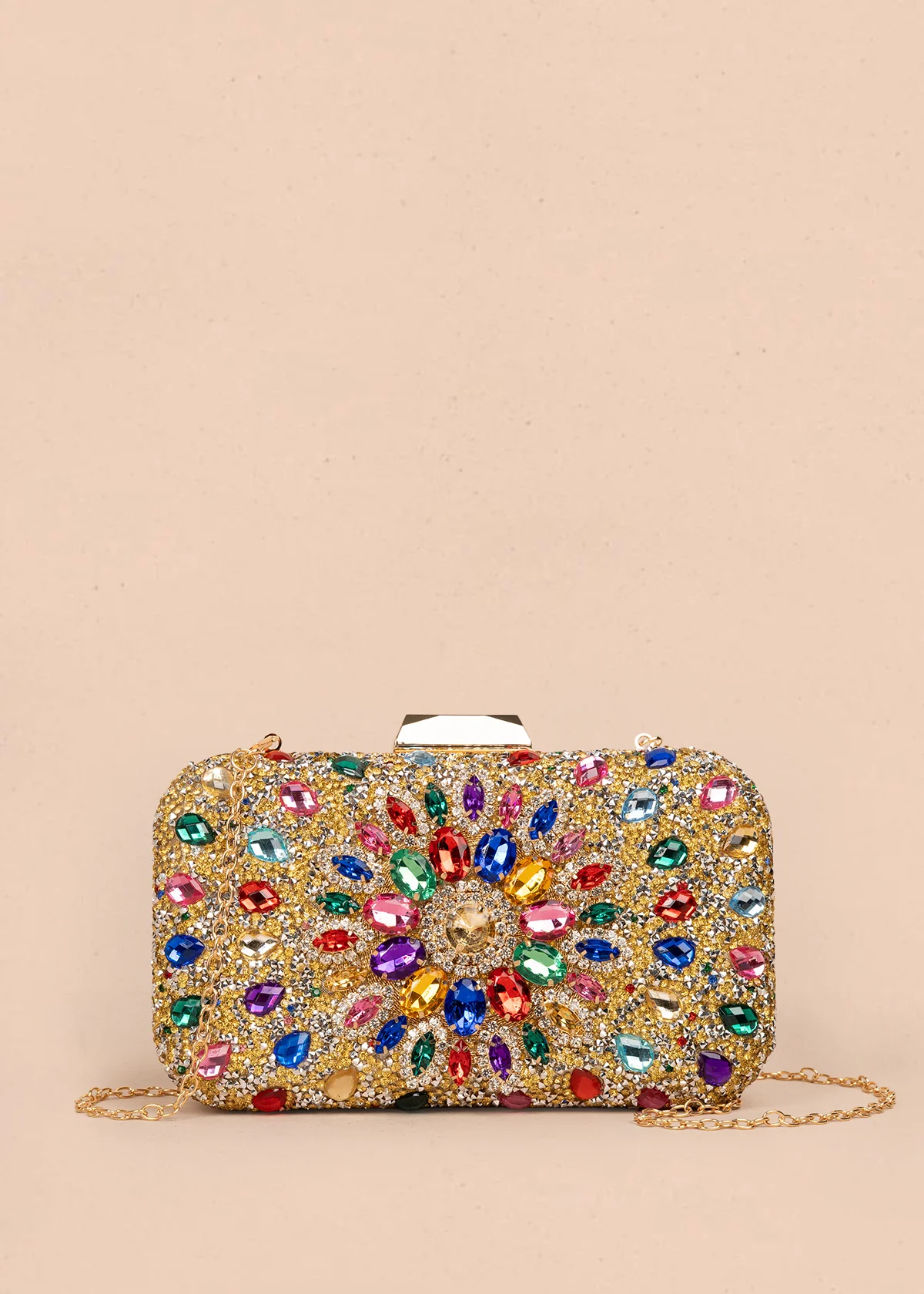 Bolso tipo bandolera con pedrería multicolor 106242 - Image 4
