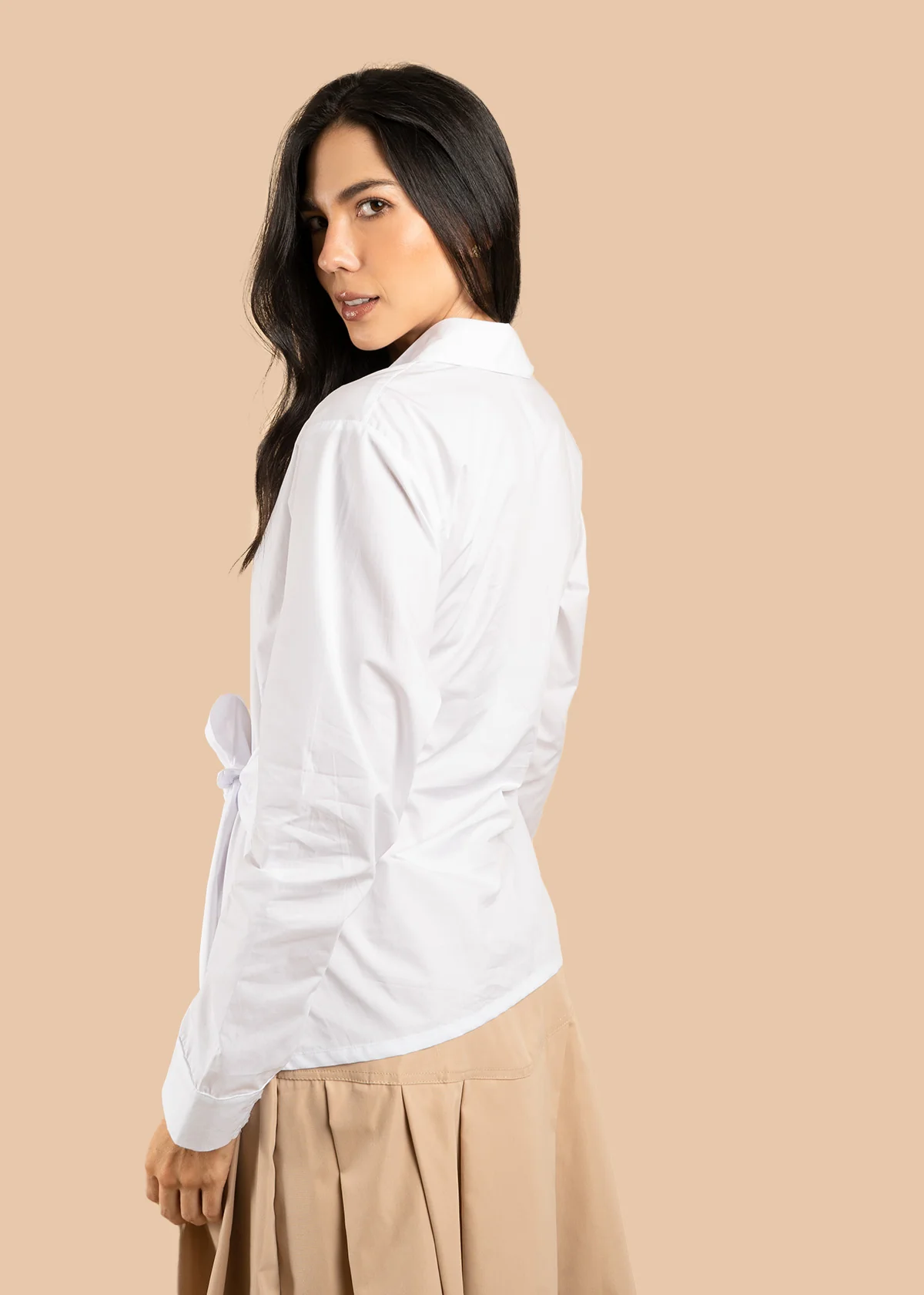 Blusa color blanco con cinturón 106598 - Image 5