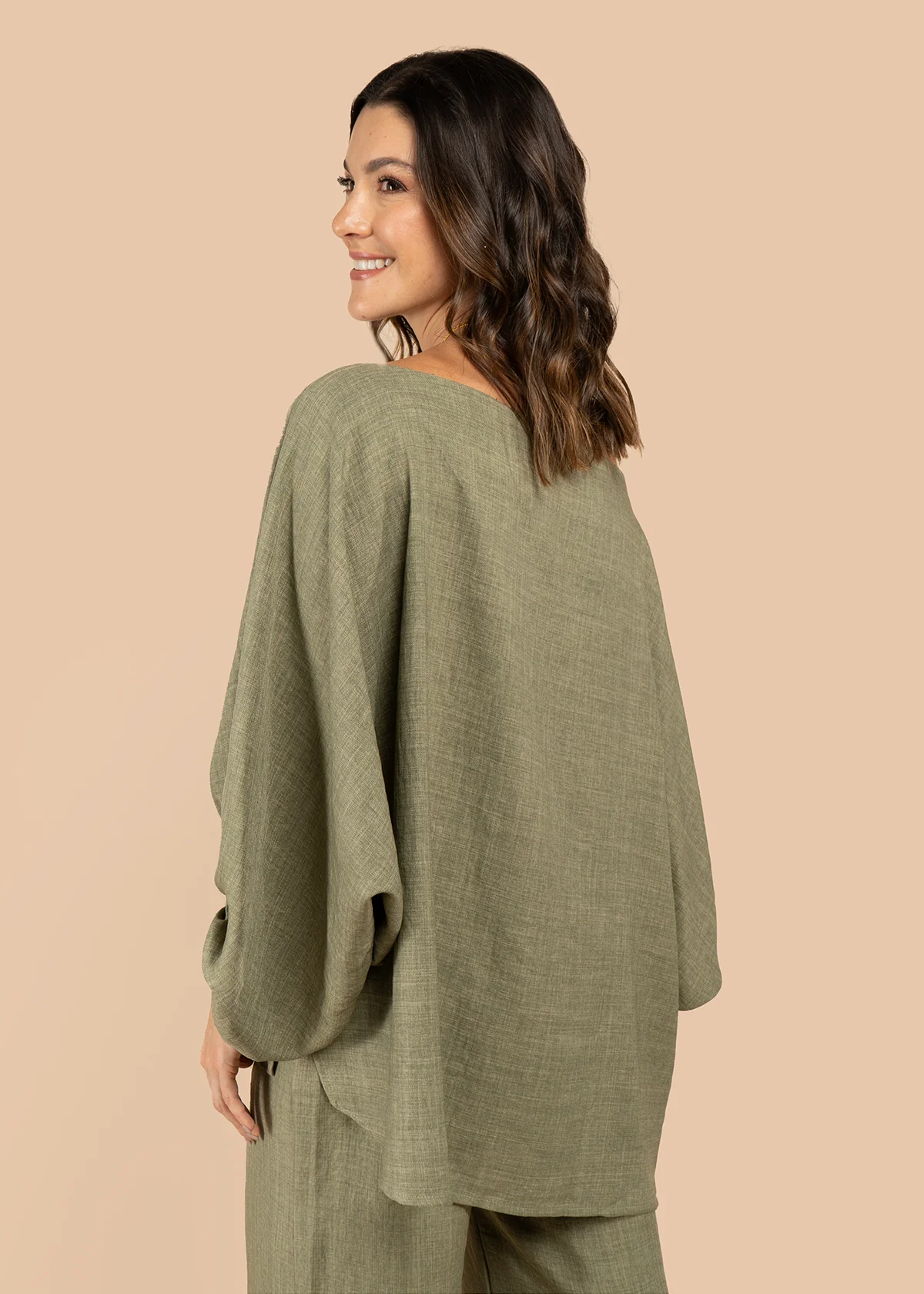 Blusa color verde cuello bandeja 105793 - Image 5