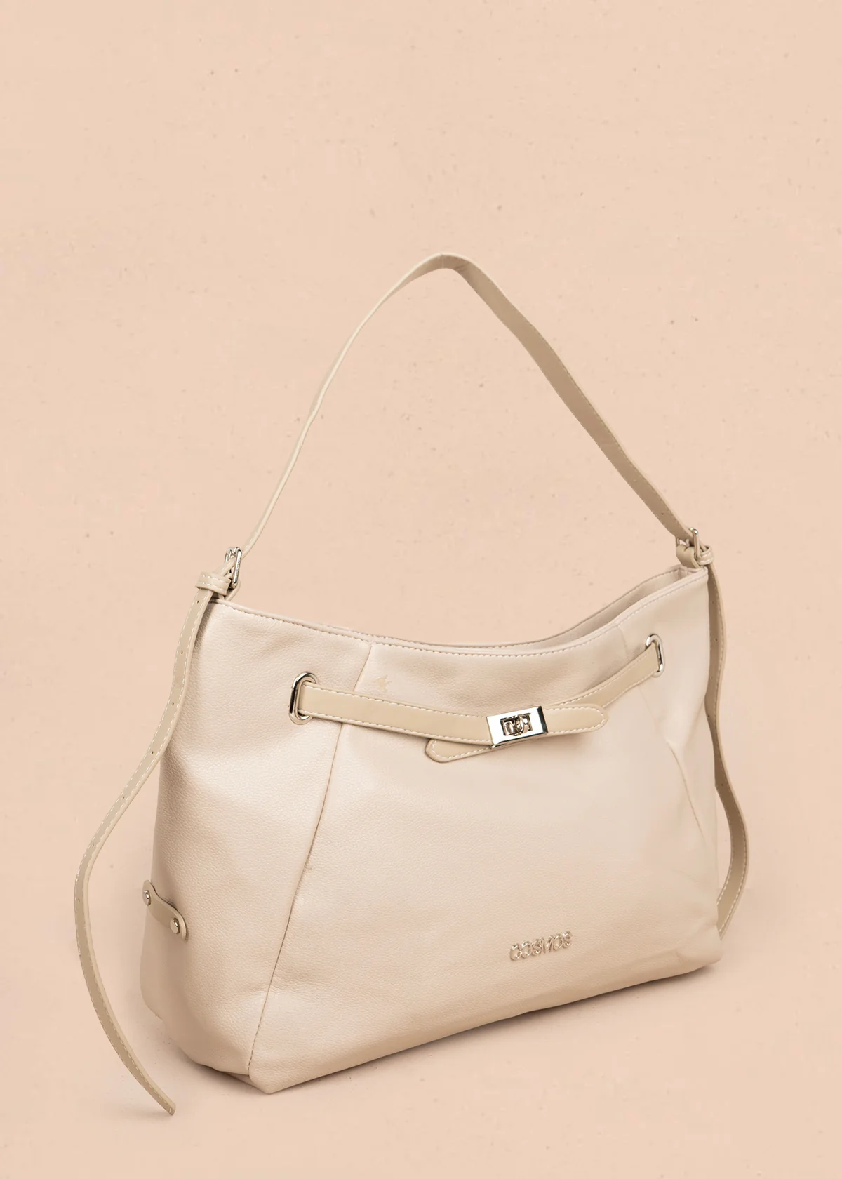 Bolso tipo shopping color beige con correa frontal 106182 - Image 3