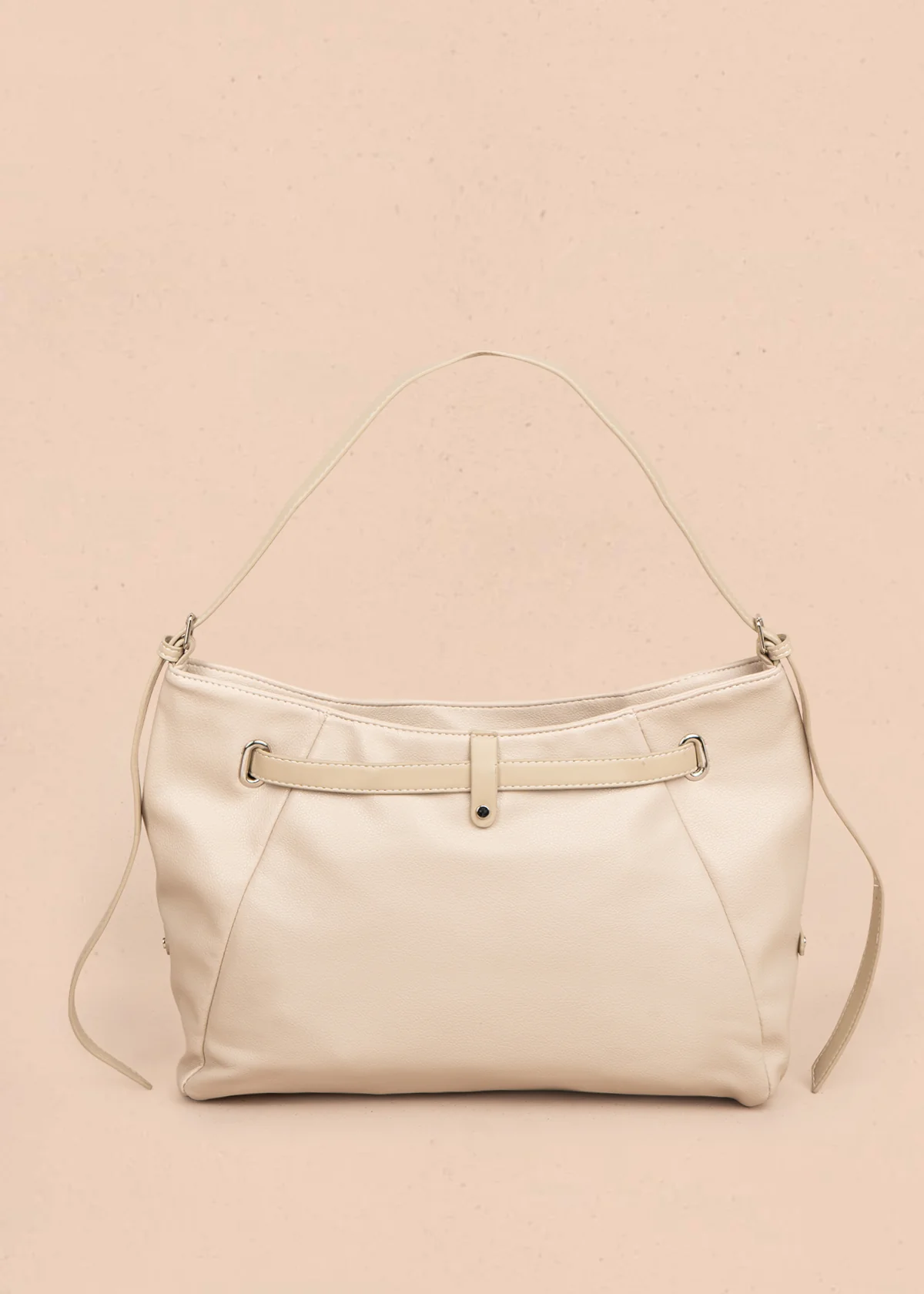 Bolso tipo shopping color beige con correa frontal 106182 - Image 4