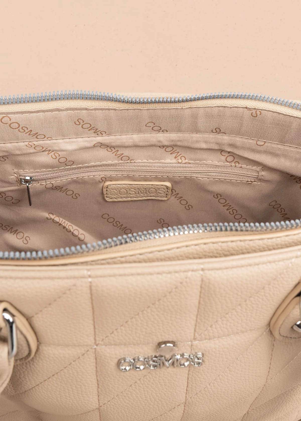 Bolso tipo shopping color beige textura acolchada 106287 - Image 6