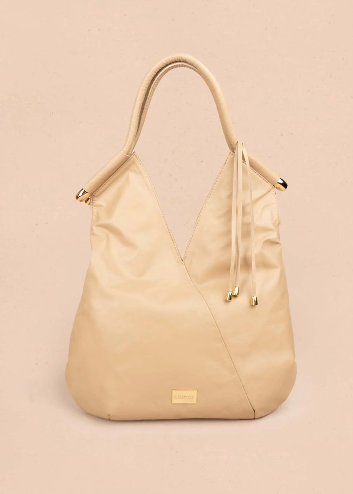 Bolso en cuero color camel tipo shopping 105786