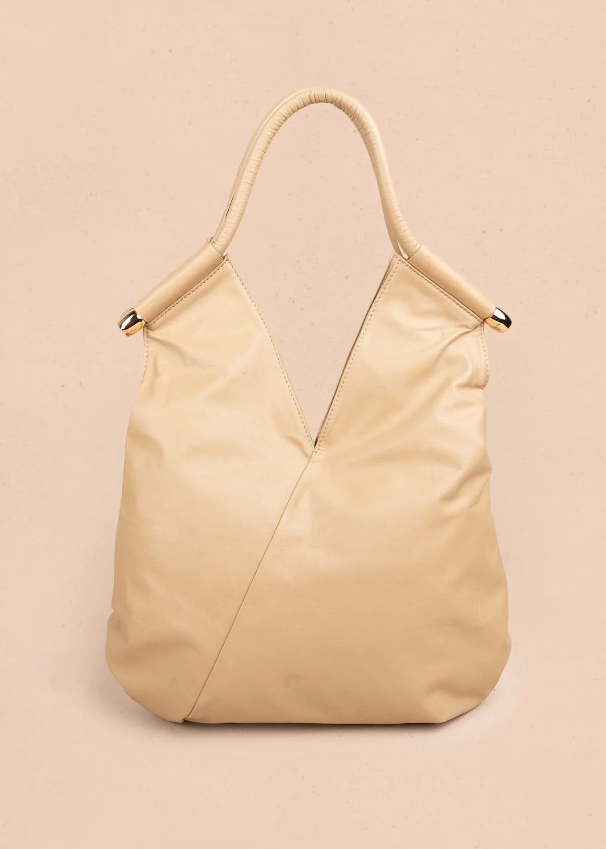 Bolso en cuero color camel tipo shopping 105786 - Image 3