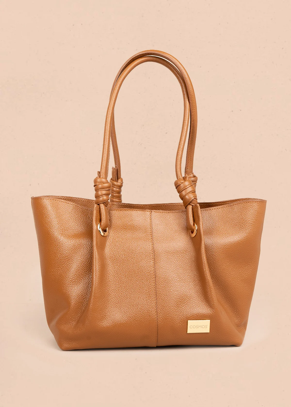 Bolso tipo cartera en cuero color miel 105782