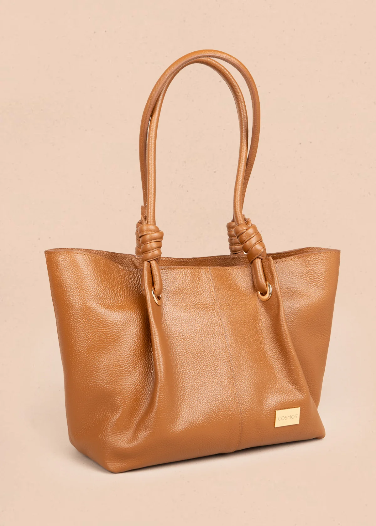 Bolso tipo cartera en cuero color miel 105782 - Image 2