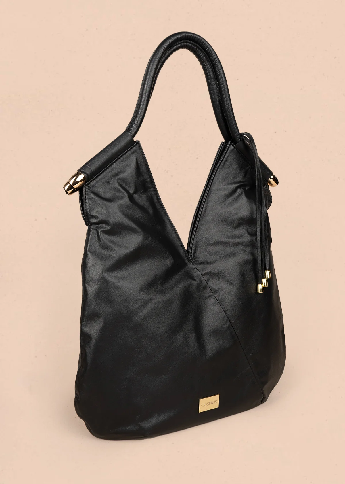 Bolso en cuero color negro tipo shopping 105786 - Image 2