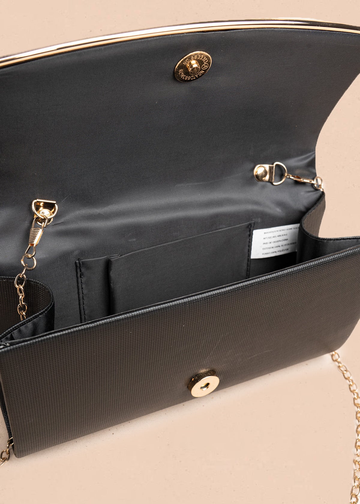 Bolso de fiesta color negro con detalle dorado 106807 - Image 4