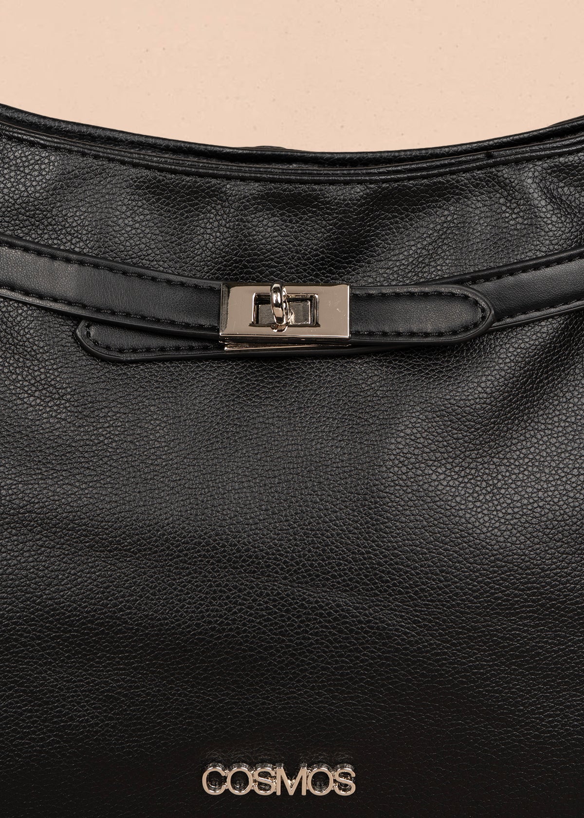 Bolso tipo shopping color negro con correa frontal 106182 - Image 2