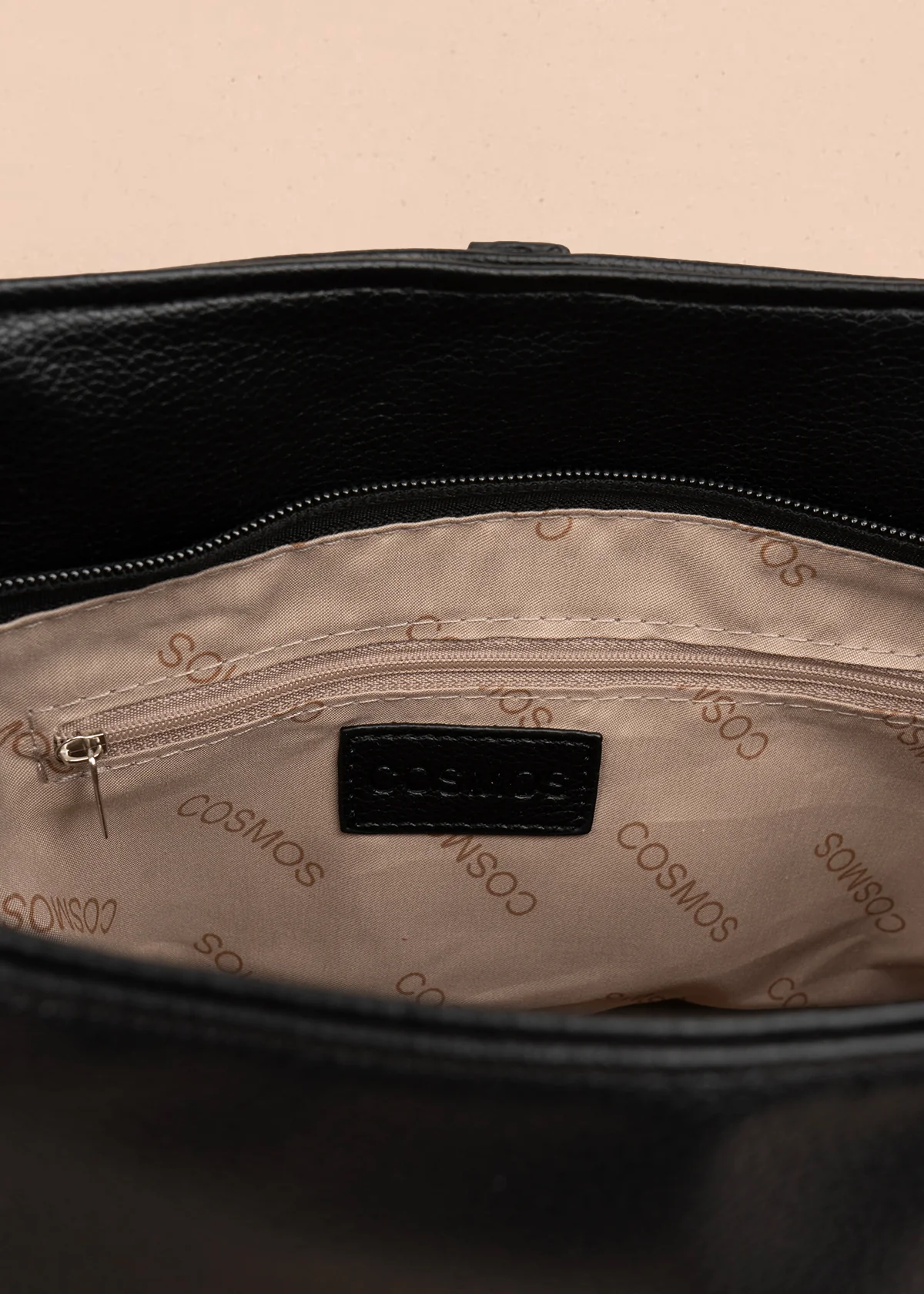 Bolso tipo shopping color negro con correa frontal 106182 - Image 5