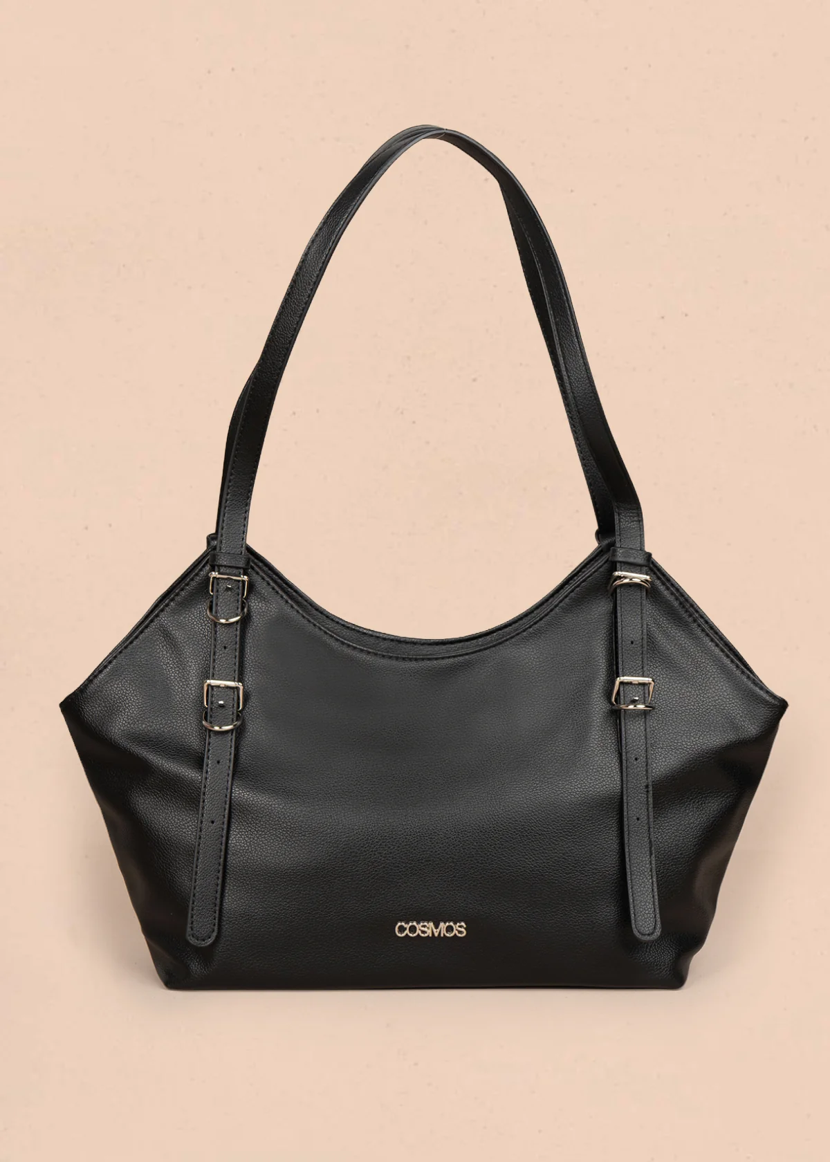 Bolso tipo shopping color negro texturizado 106183
