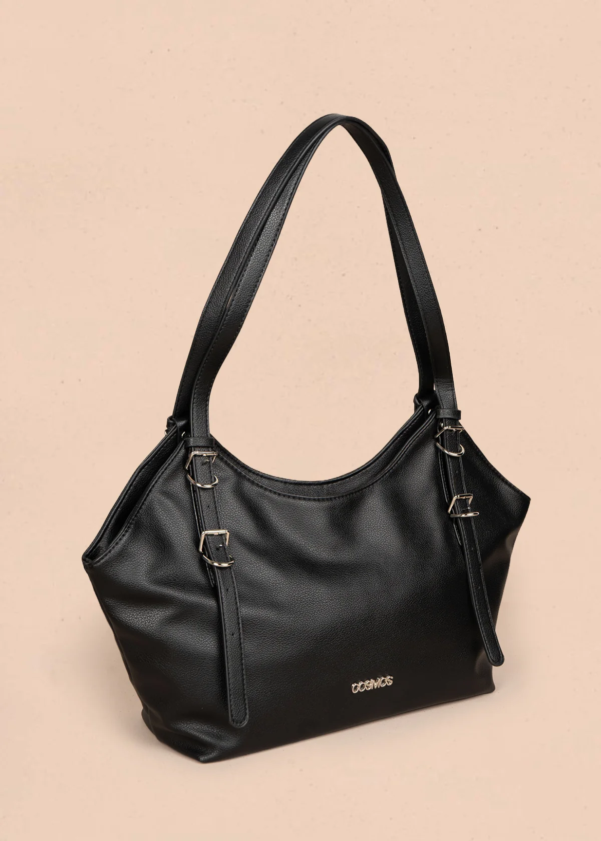 Bolso tipo shopping color negro texturizado 106183 - Image 3