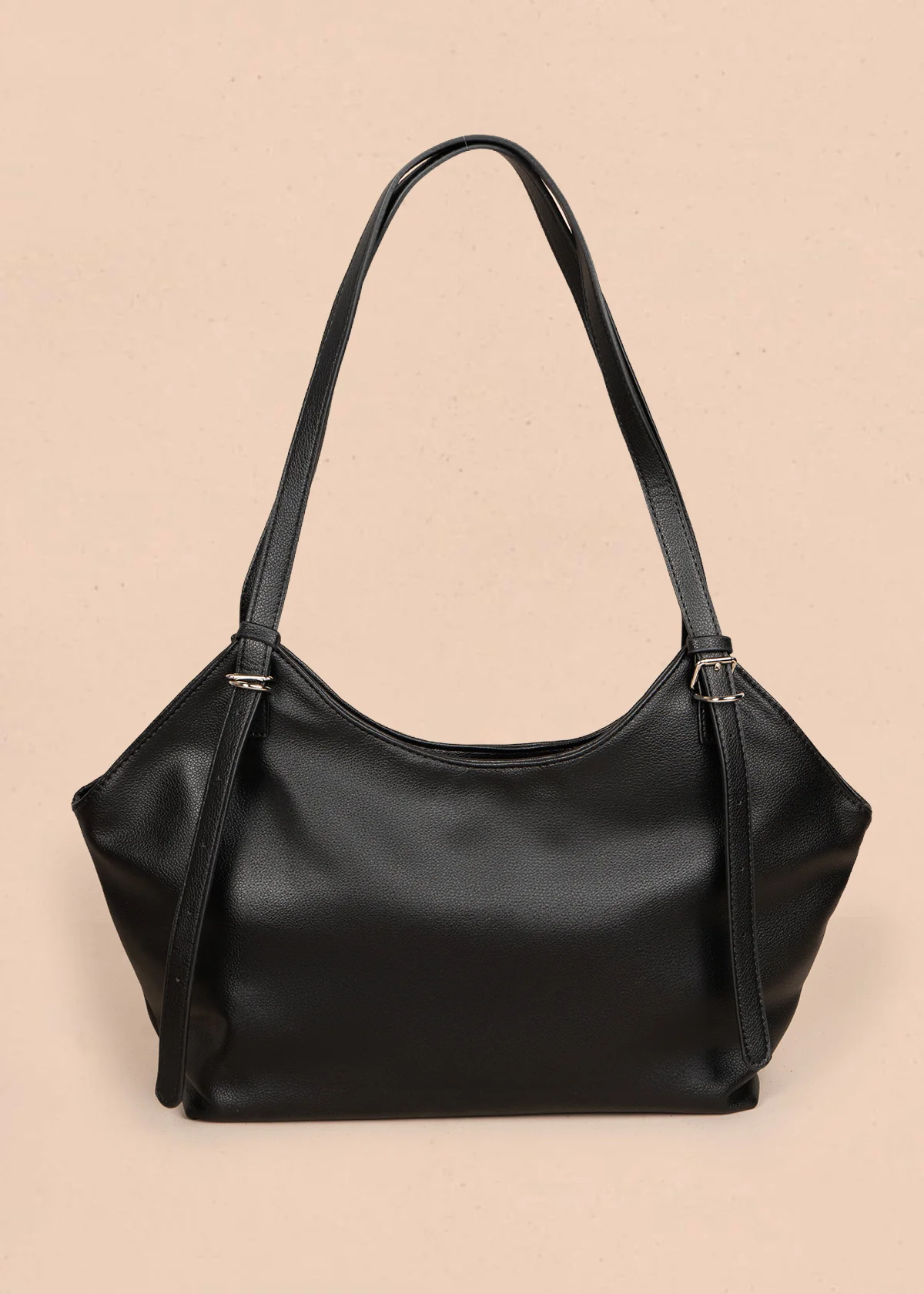 Bolso tipo shopping color negro texturizado 106183 - Image 4