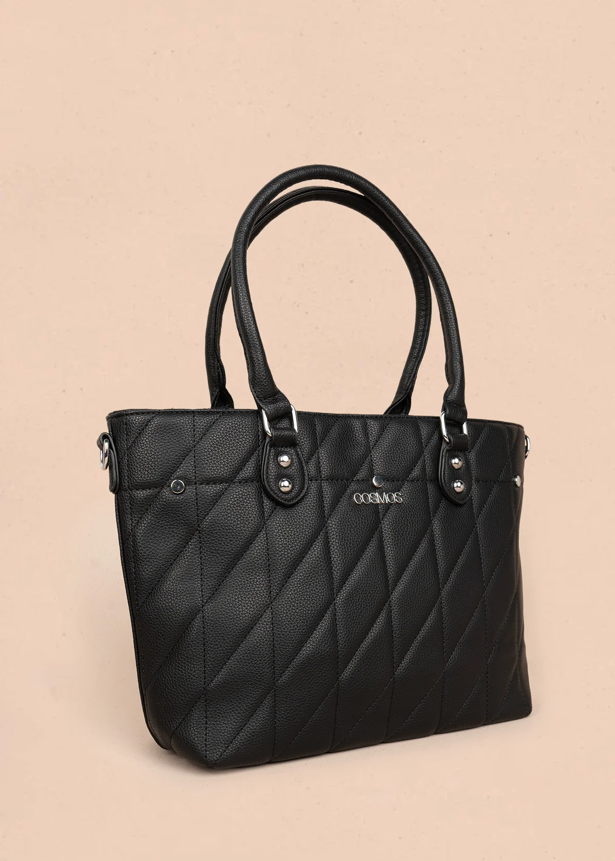Bolso tipo shopping color negro textura acolchada 106287 - Image 2