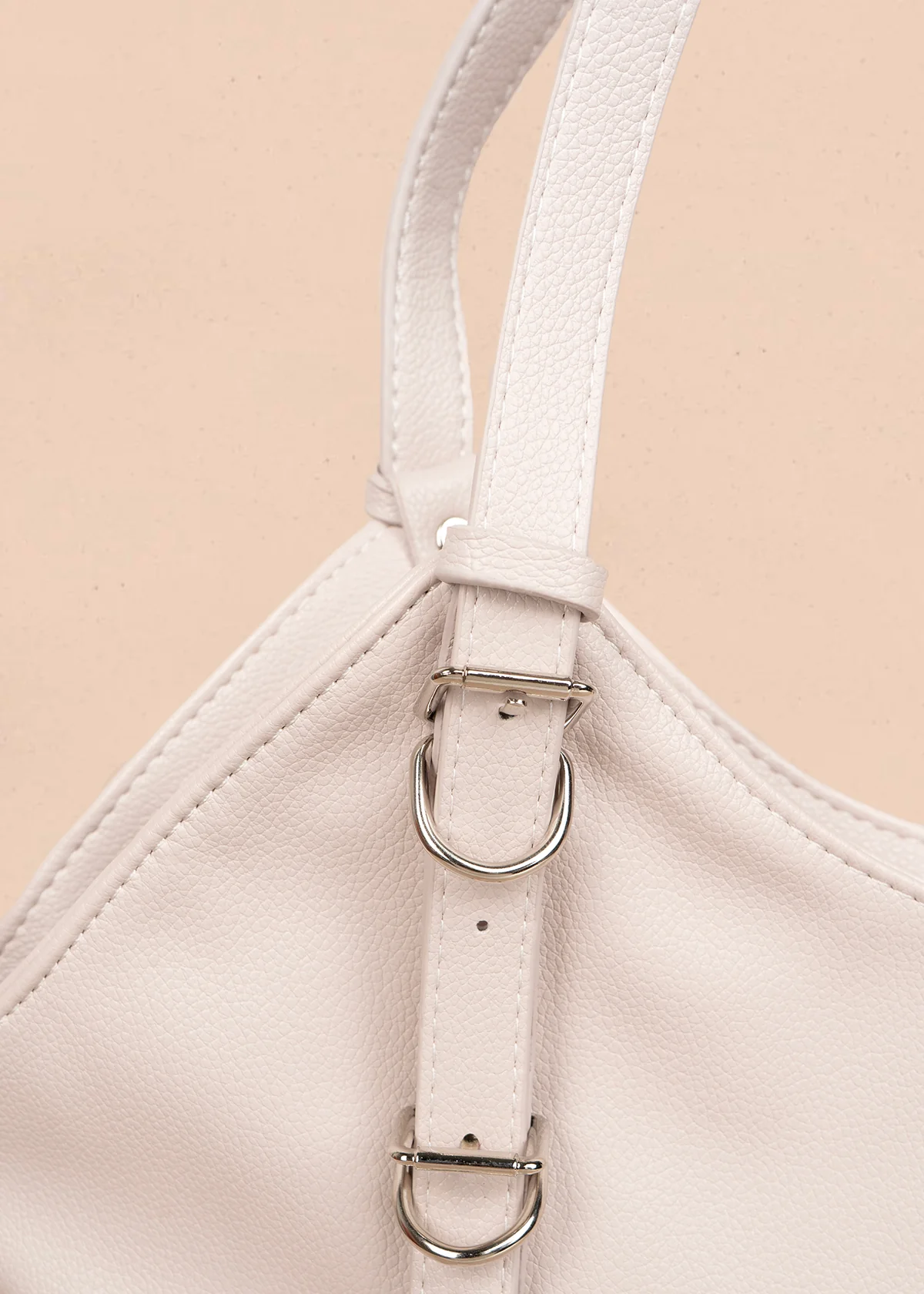 Bolso tipo shopping color nude texturizado 106183 - Image 2
