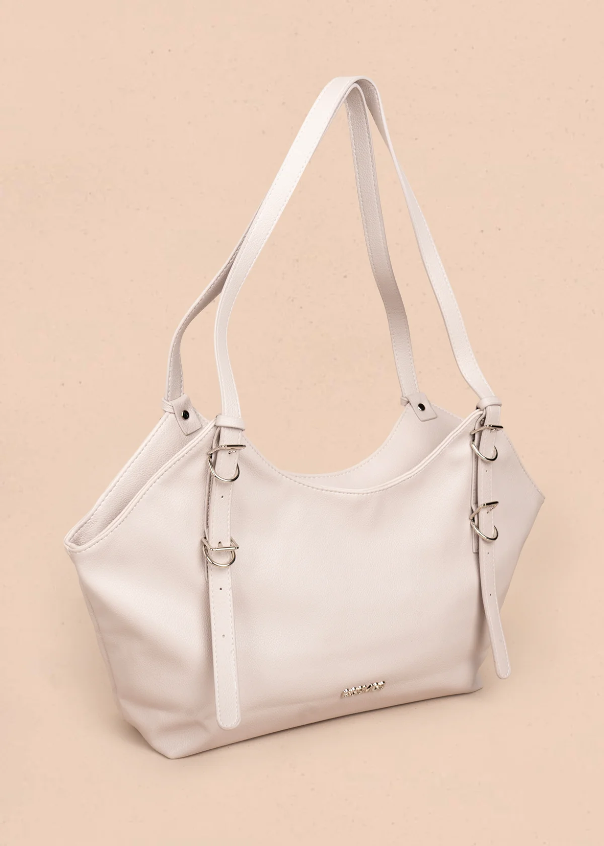 Bolso tipo shopping color nude texturizado 106183 - Image 3