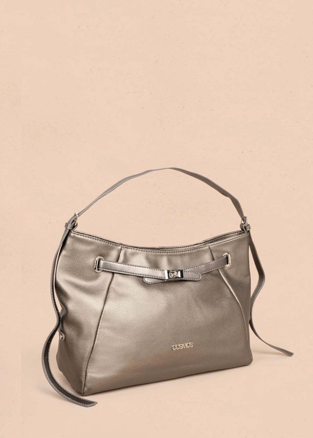 Bolso tipo shopping color plomo con correa frontal 106182 - Image 3