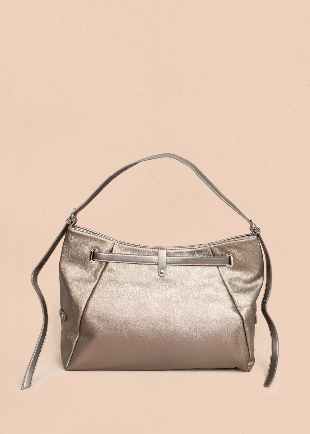 Bolso tipo shopping color plomo con correa frontal 106182 - Image 4