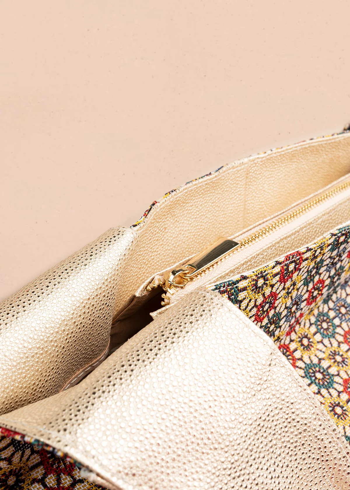 Bolso tipo shopping en cuero multicolor con estampado floral 106483 - Image 5