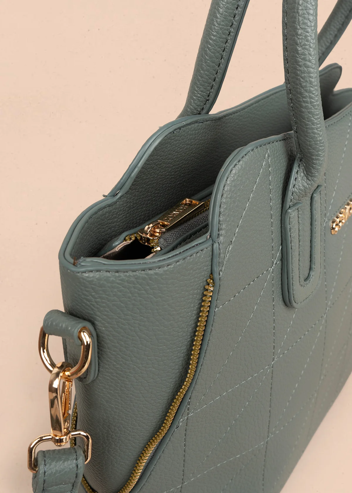Bolso tipo shopping color verde con monedero 106288 - Image 4