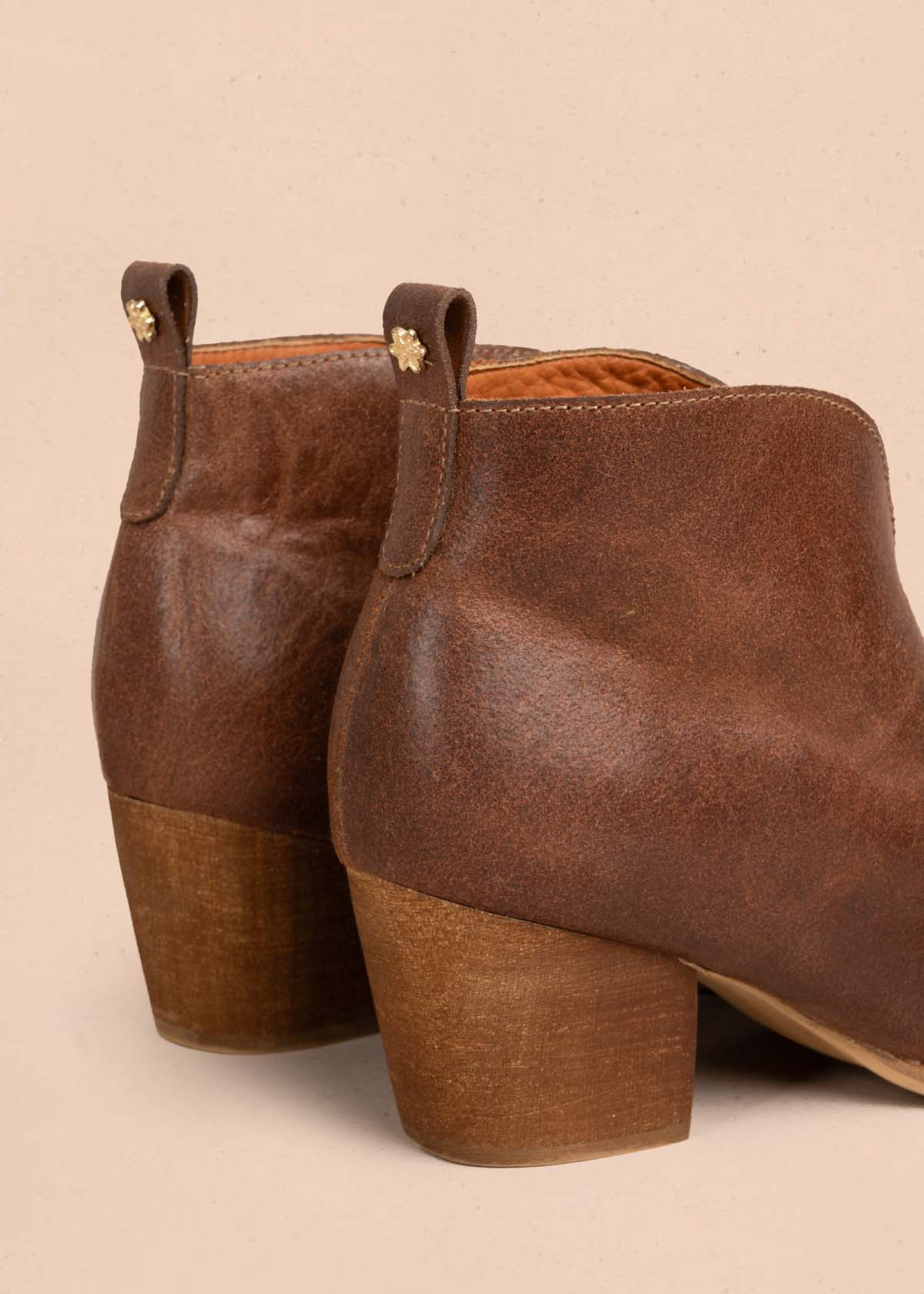 Botines en cuero color café 105873 - Image 6
