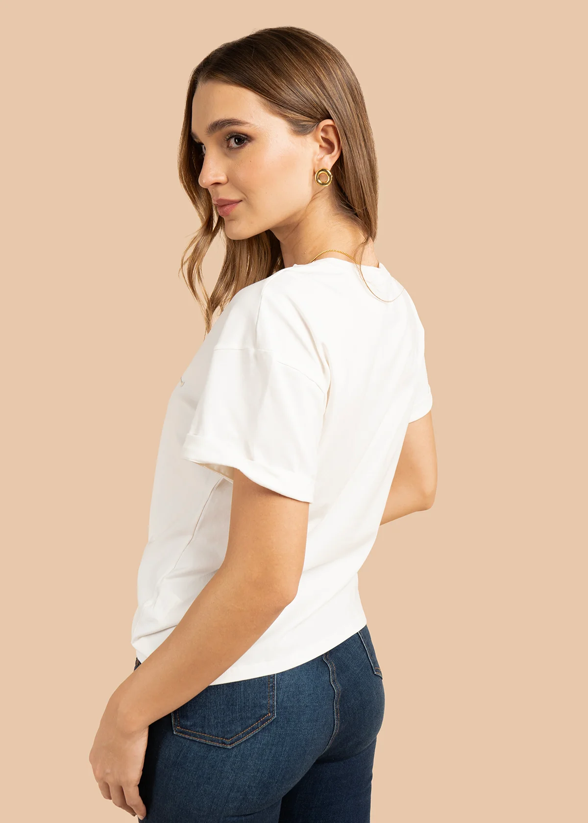 Camiseta color blanco con print de perro y detalle de corazón 105973 - Image 3
