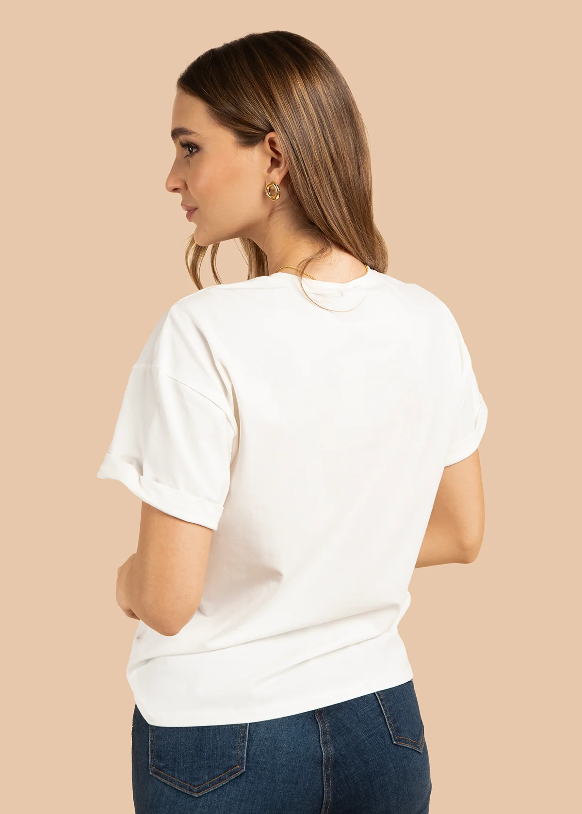 Camiseta color blanco con print de perro y detalle de corazón 105973 - Image 4