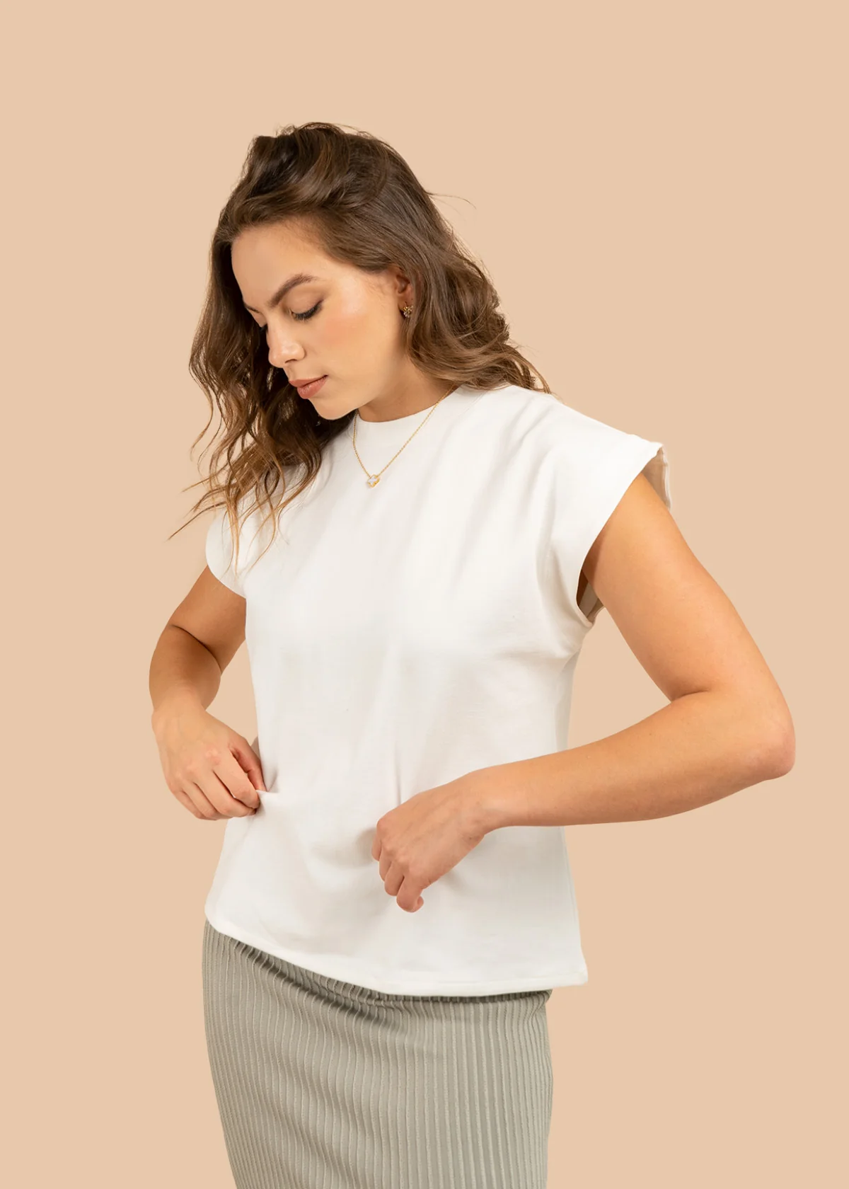 Camiseta color blanco fondo entero y manga corta 106315 - Image 3