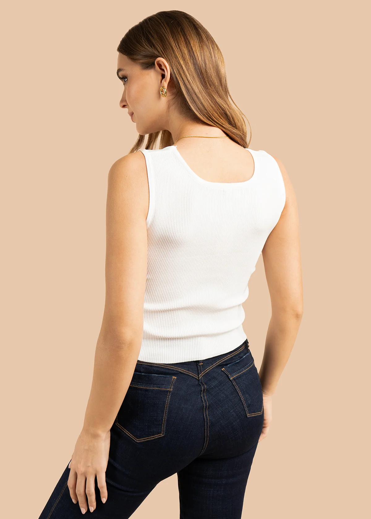 Camiseta color blanco con bordado frontal detallado 105819 - Image 5