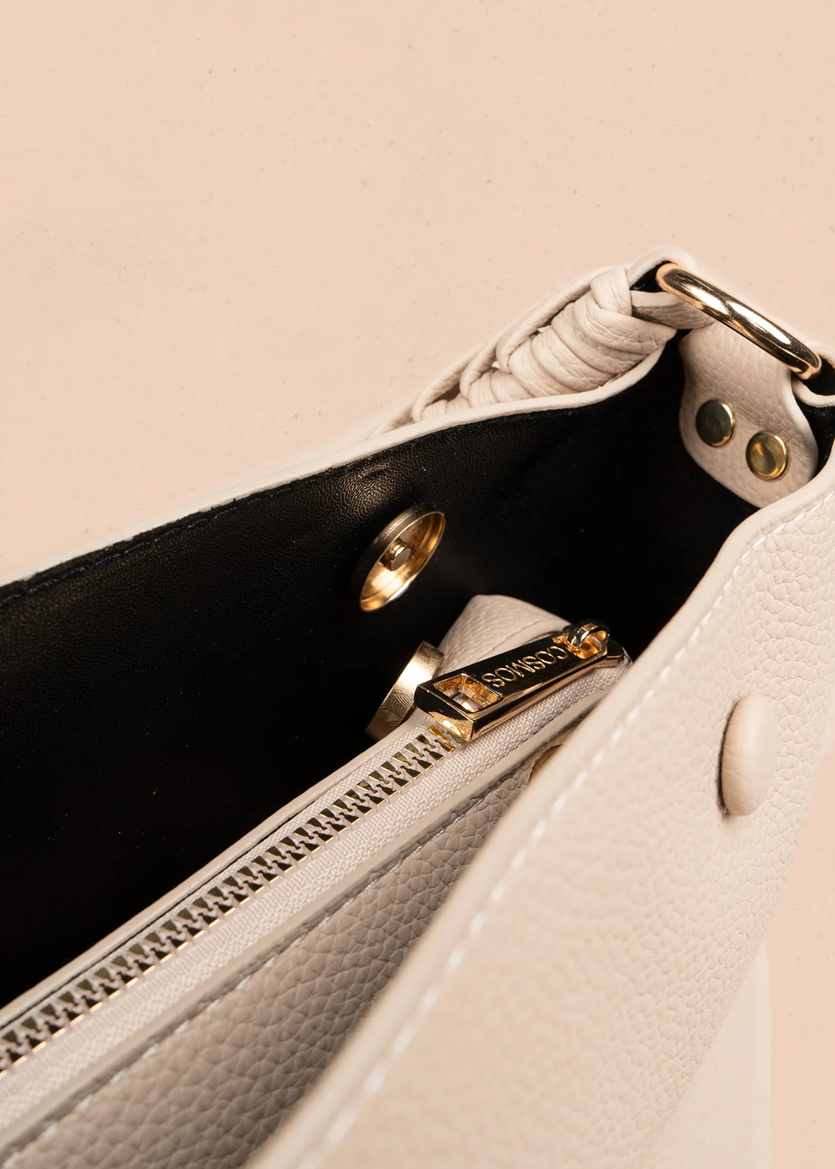 Bolso tipo cartera color beige 106786 - Image 5