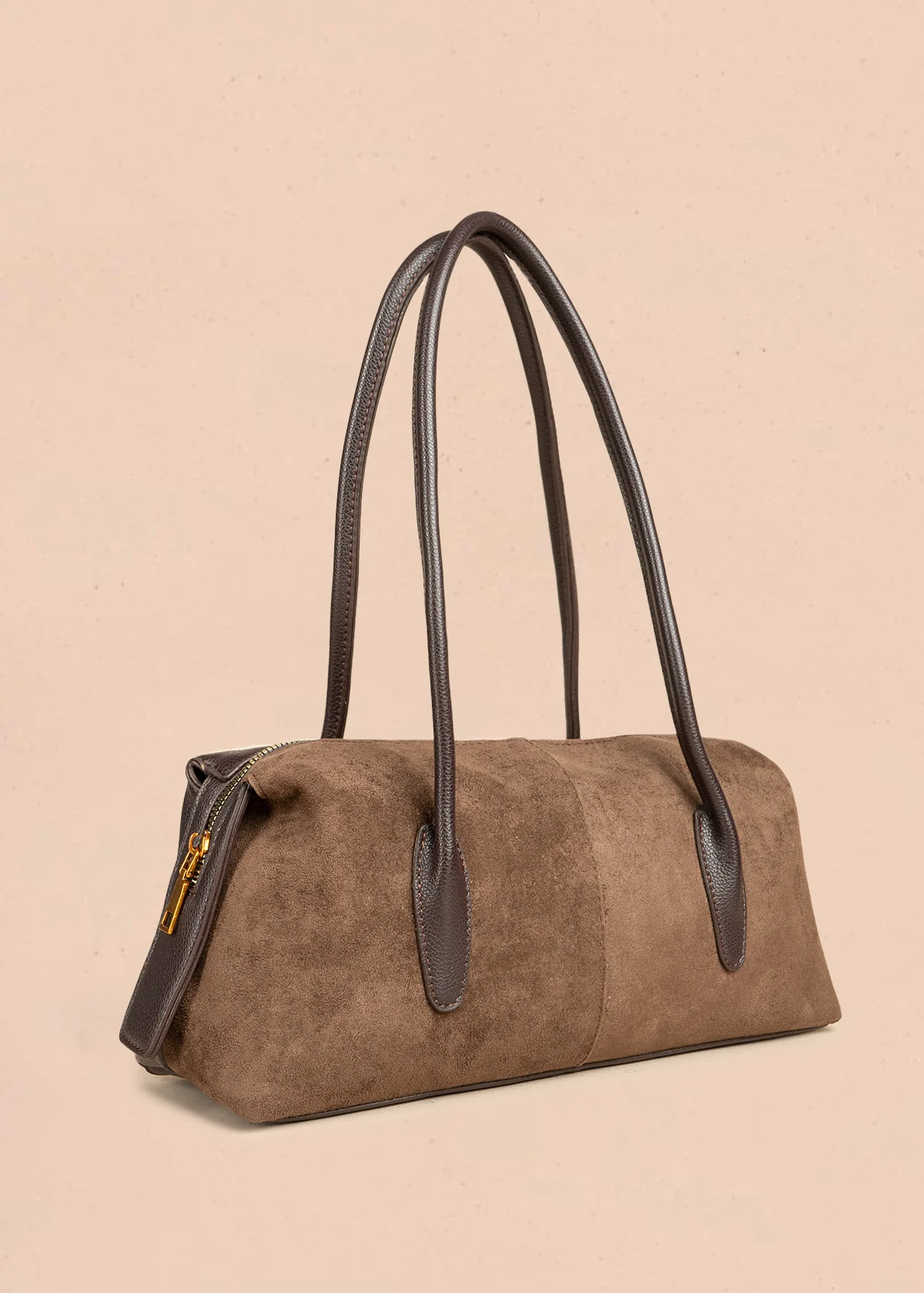 Bolso tipo cartera color chocolate silueta tubular 106792 - Image 2