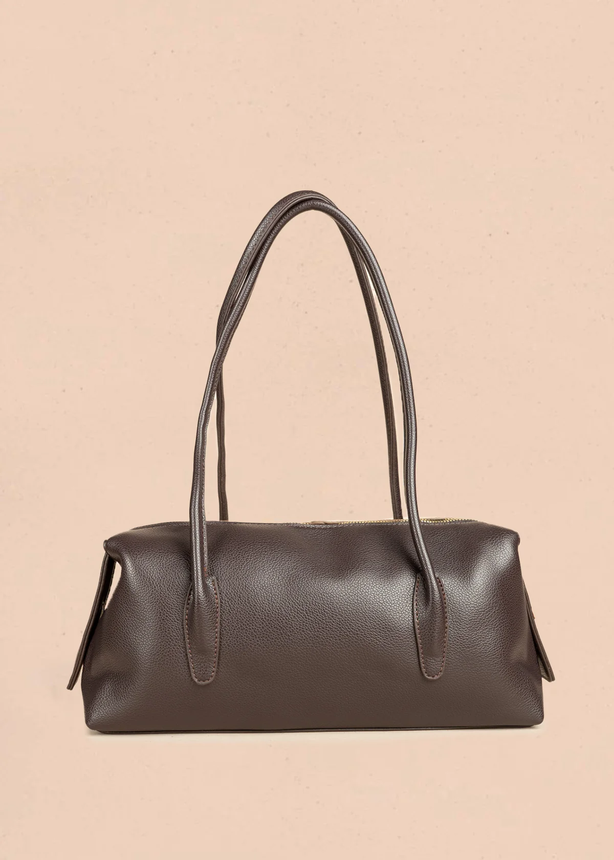 Bolso tipo cartera color chocolate silueta tubular 106792 - Image 3