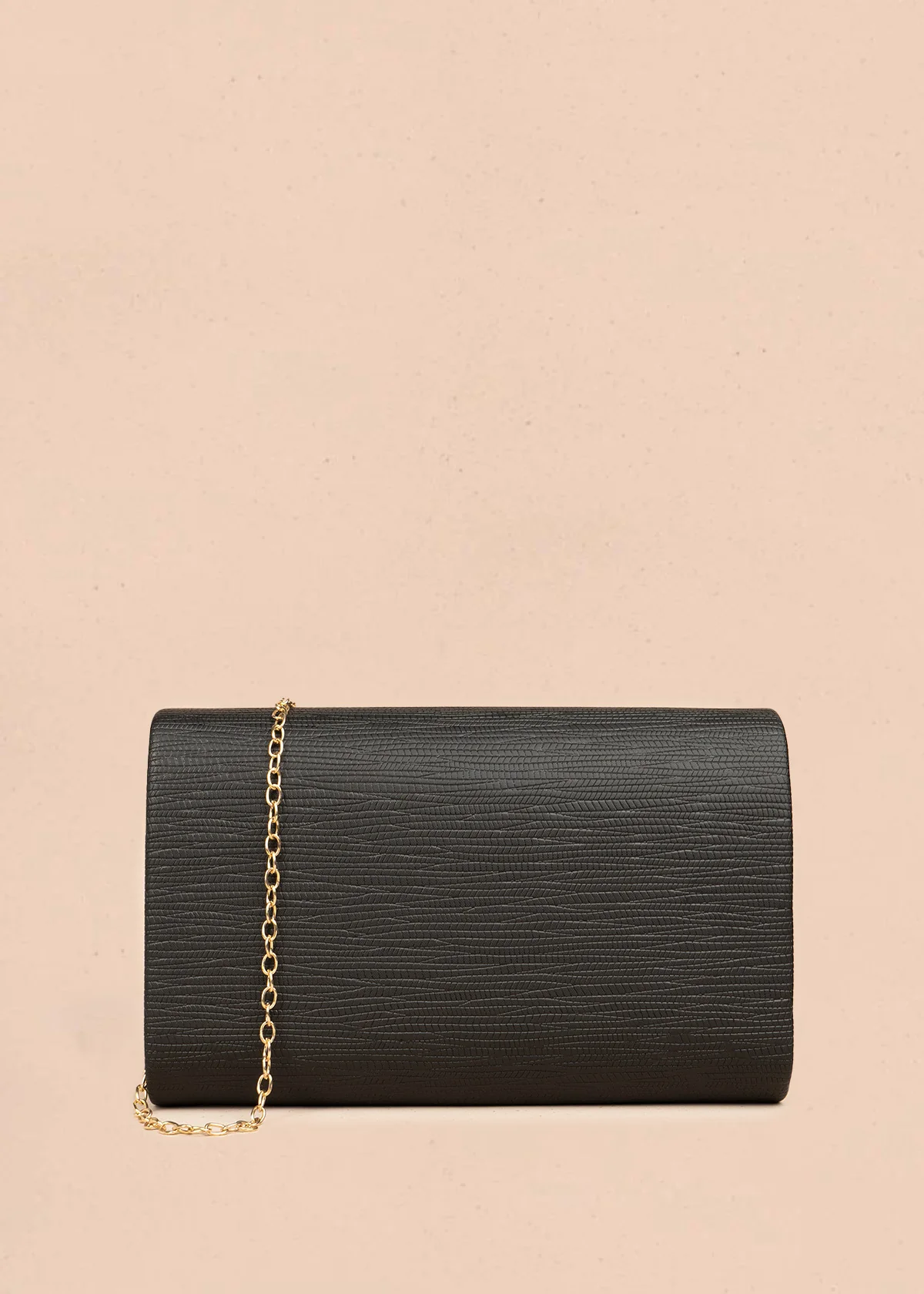 Bolso tipo cartera color negro con patrón texturizado 106498 - Image 5