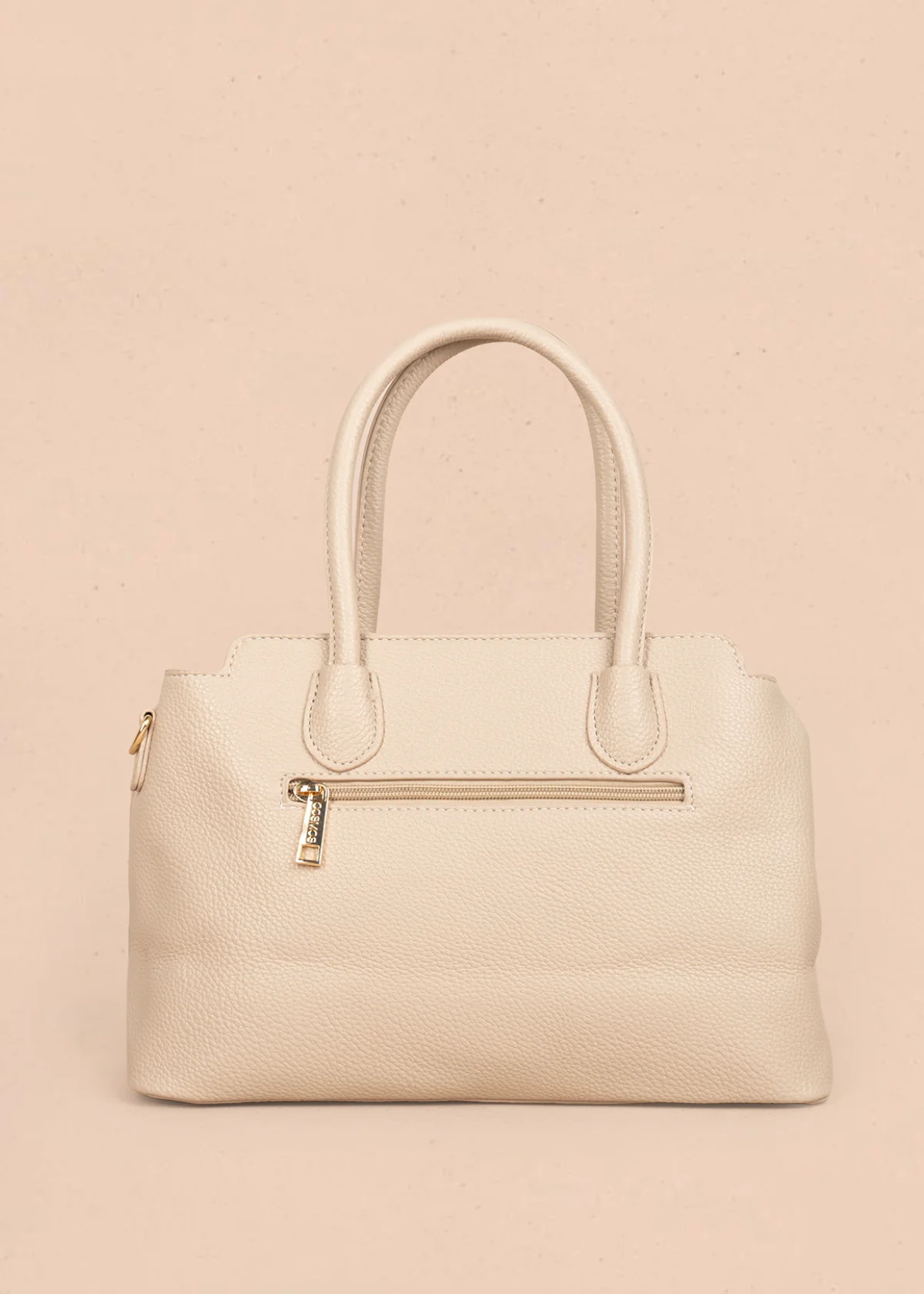 Bolso tipo cartera color beige con grabado de rombos 106300 - Image 5