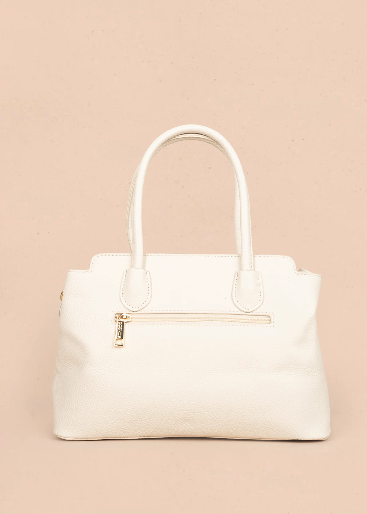 Bolso tipo cartera color crema con grabado de rombos 106300 - Image 5