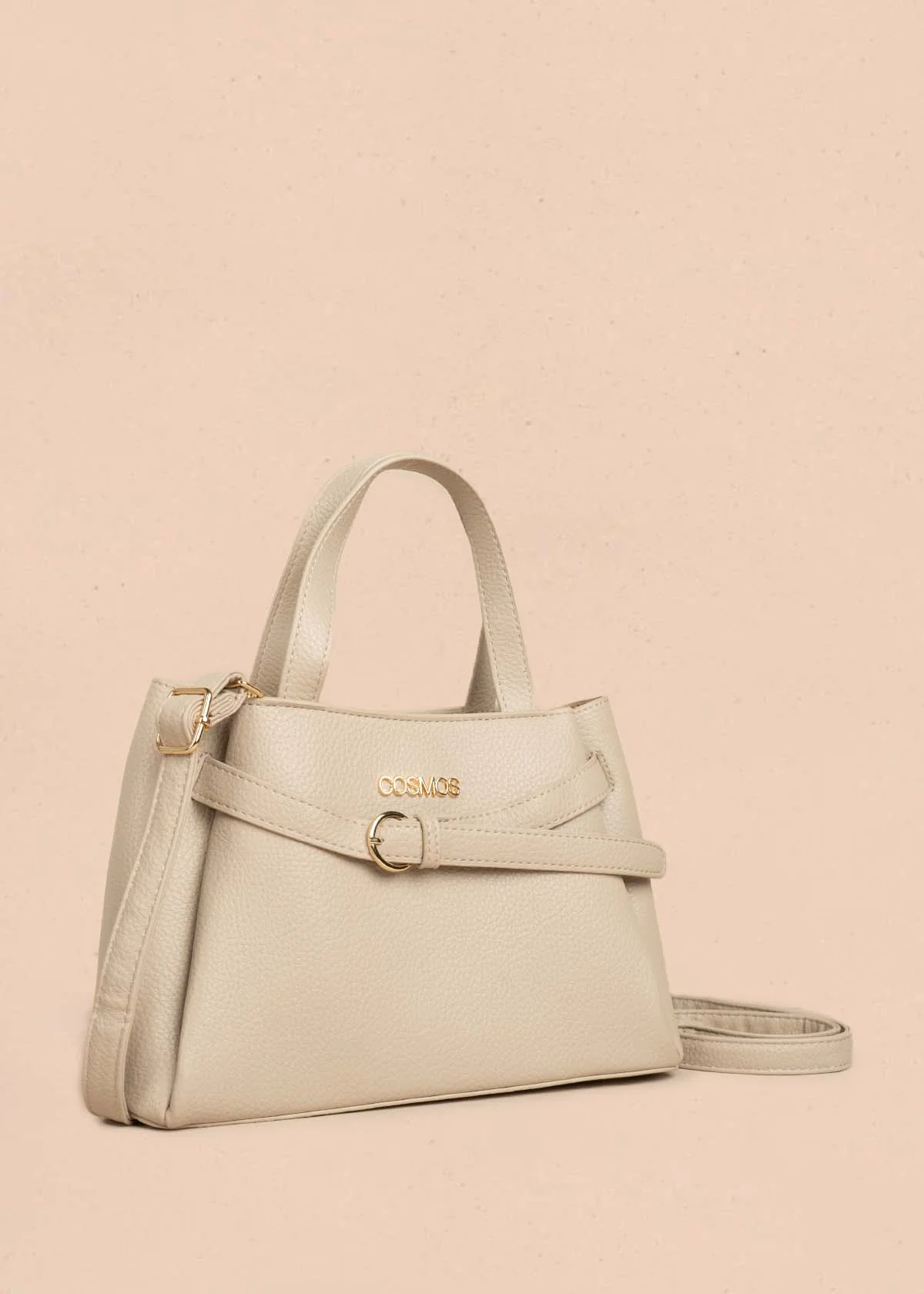 Cartera color taupe con aplique tipo cinturón y pañoleta 106327 - Image 2