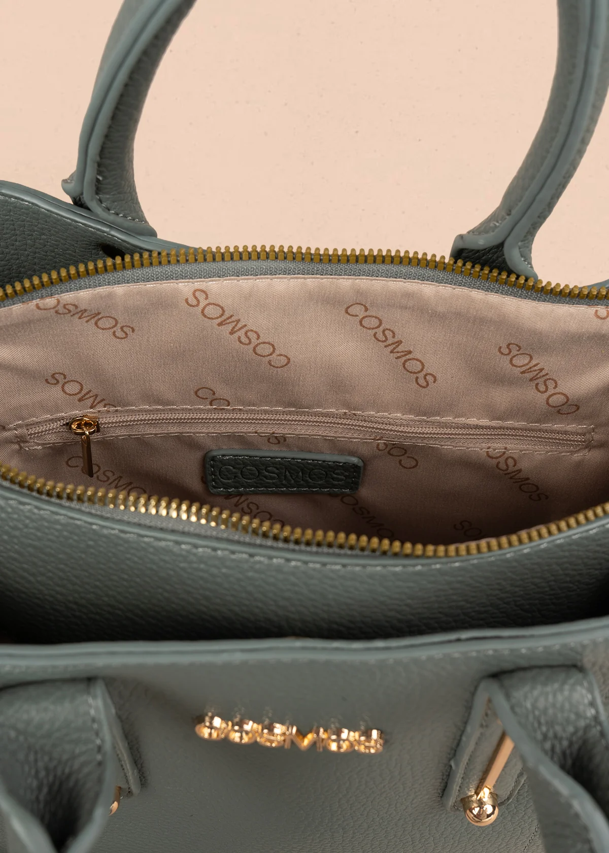 Bolso tipo cartera color verde con pañuelo y herraje tipo barra 106286 - Image 4