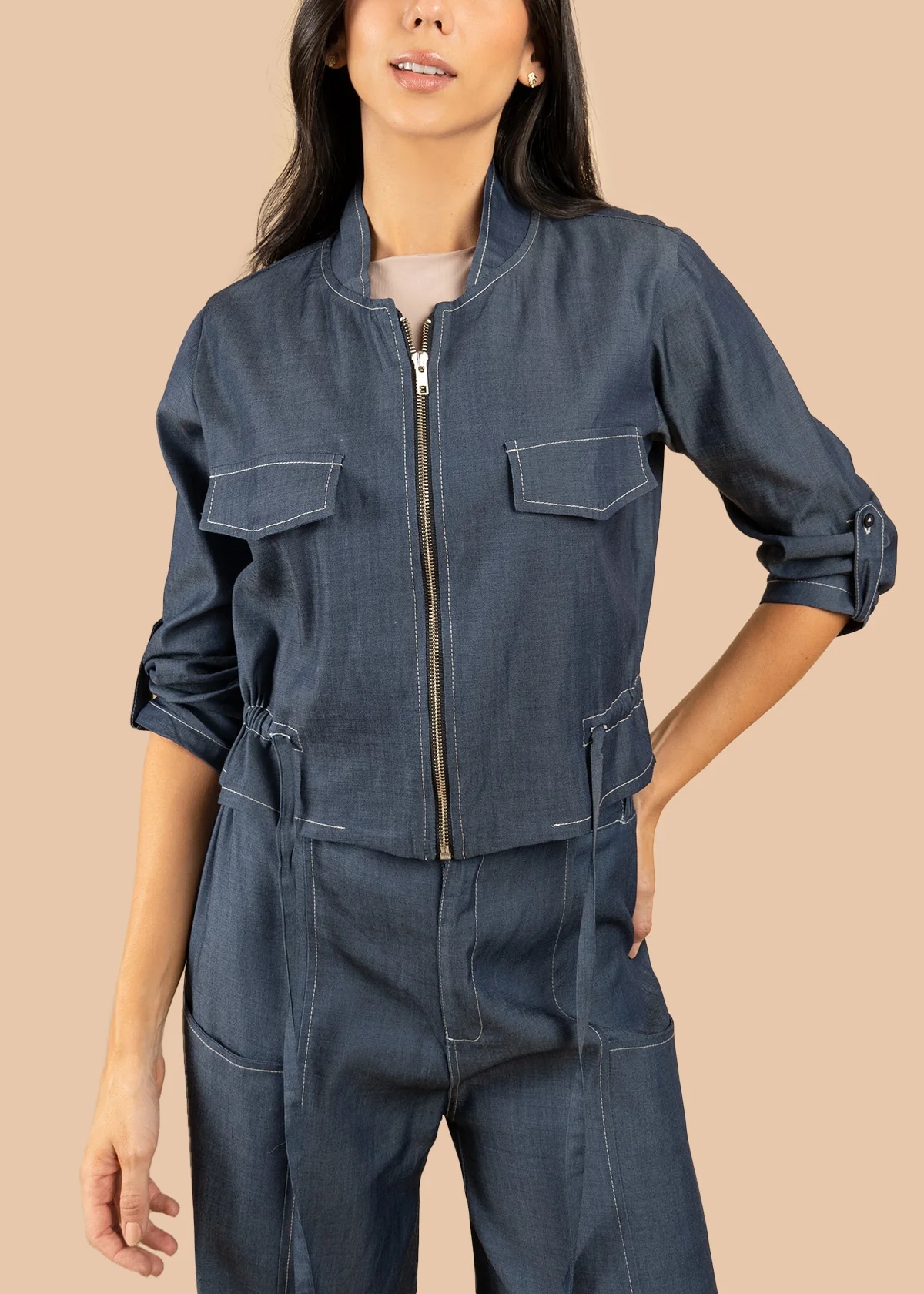 Chaqueta color azul tipo denim 106593 - Image 4
