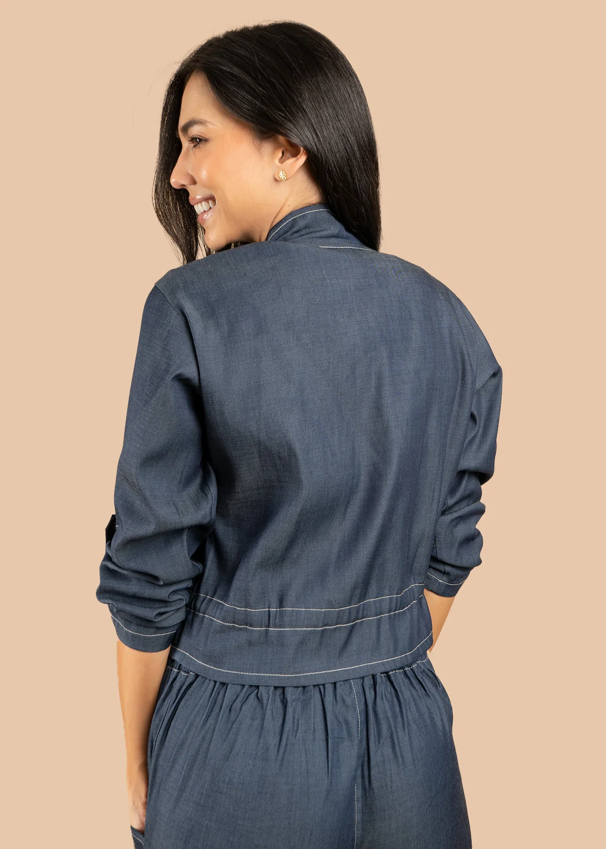 Chaqueta color azul tipo denim 106593 - Image 5