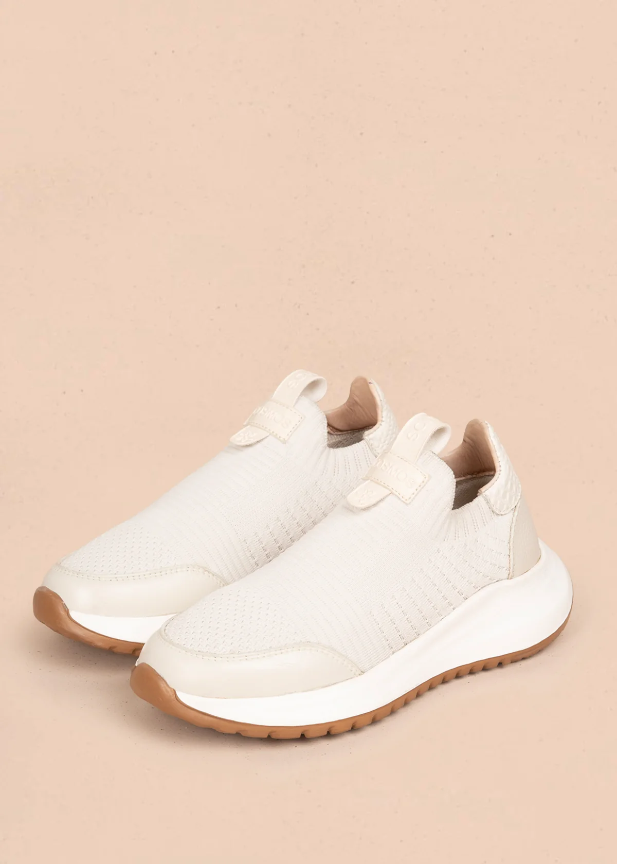 Tenis casuales en cuero color beige en malla 106114 - Image 2