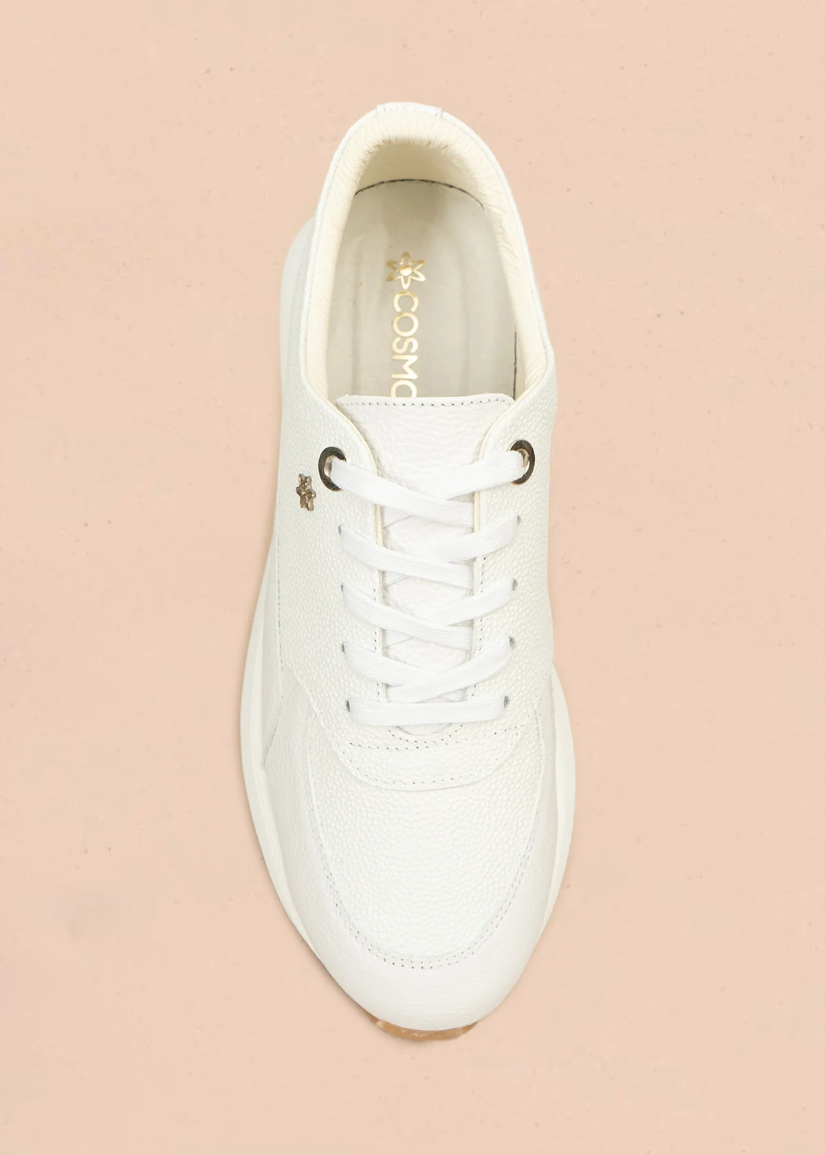 Tenis casuales de cuero color blanco 106468 - Image 4