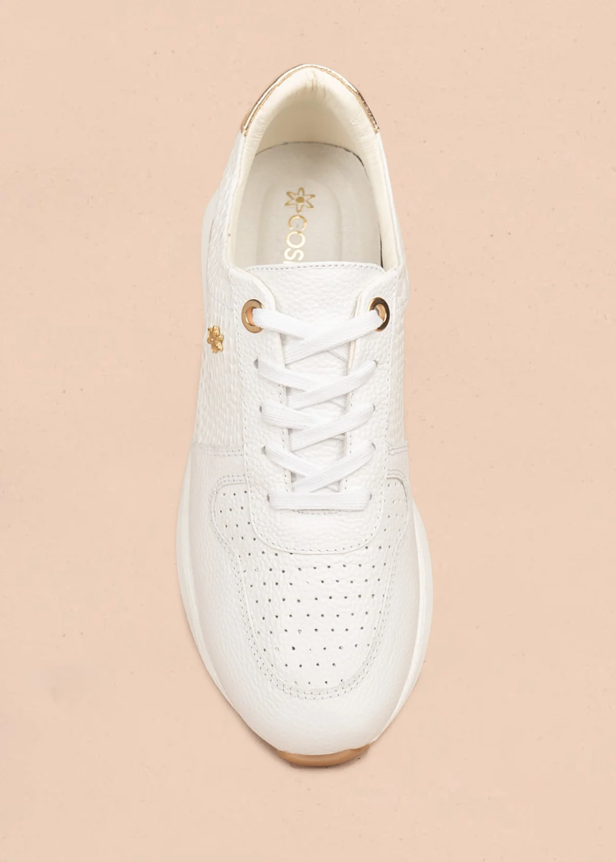 Tenis deportivos de cuero color blanco con laterales textura tipo reptil 106469 - Image 6