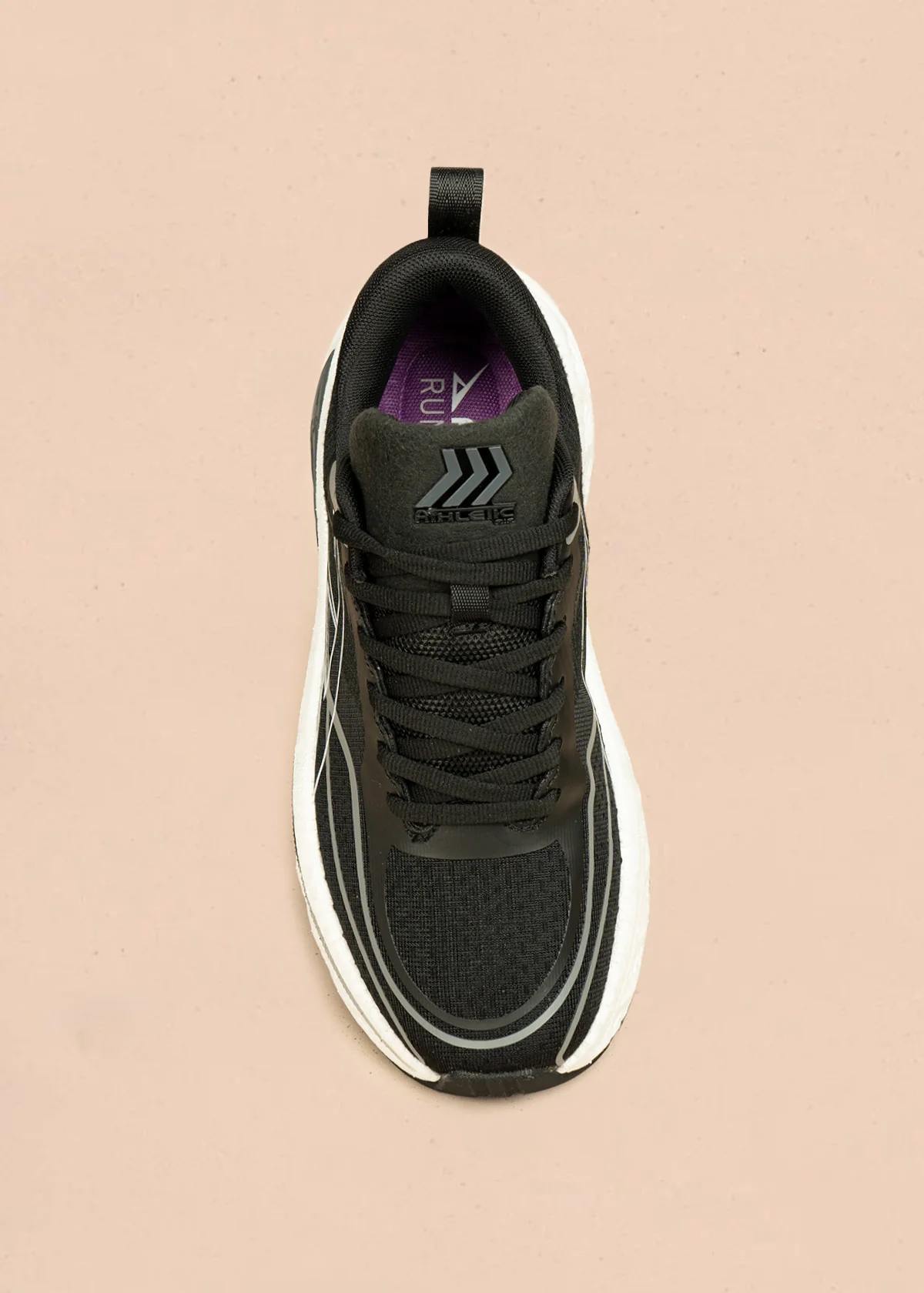 Tenis deportivos color negro con suela blanca 106446 - Image 4