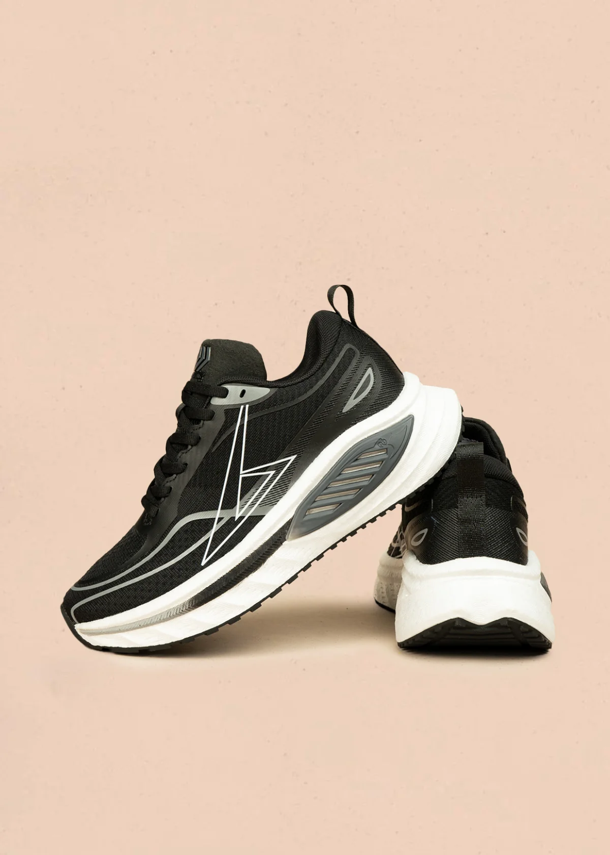 Tenis deportivos color negro con suela blanca 106446 - Image 5