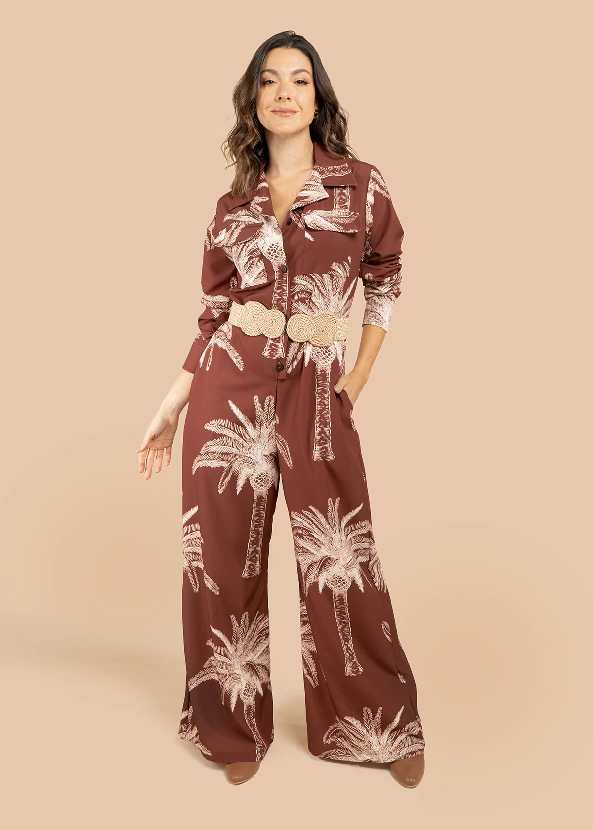 Enterizo color café con estampado 105799 - Image 6