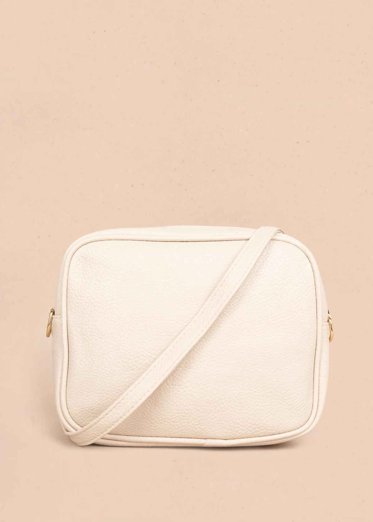 Bolso manos libres color beige con doble cremallera dorada 106336 - Image 4