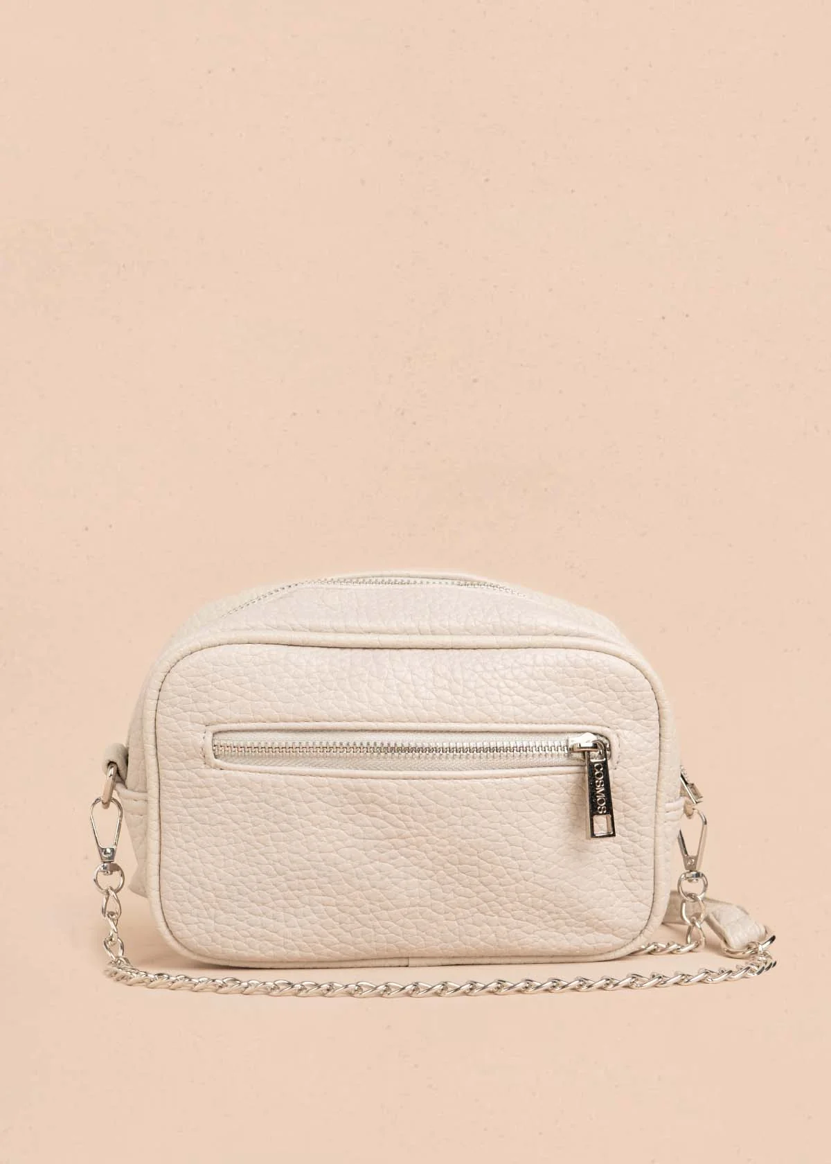Bolso manos libres color beige con taches frontales 106333 - Image 4