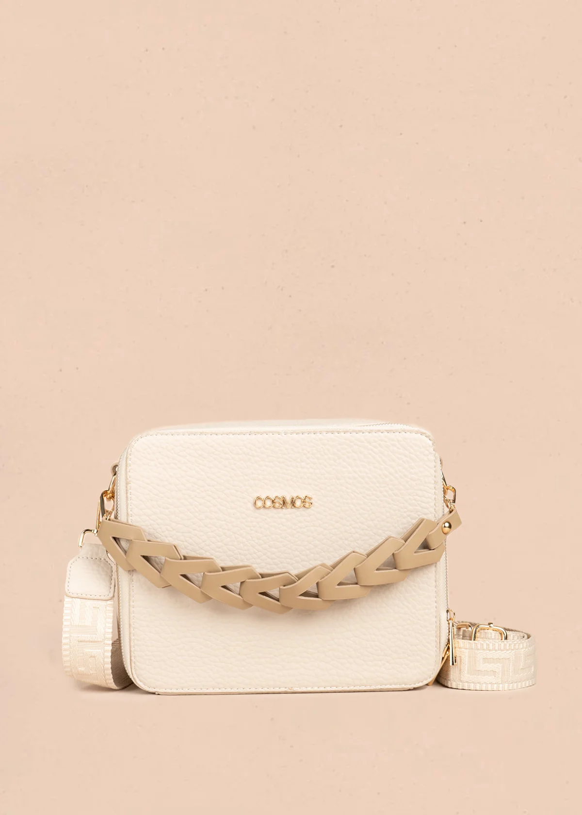 Bolso manos libres color beige texturizado 106787